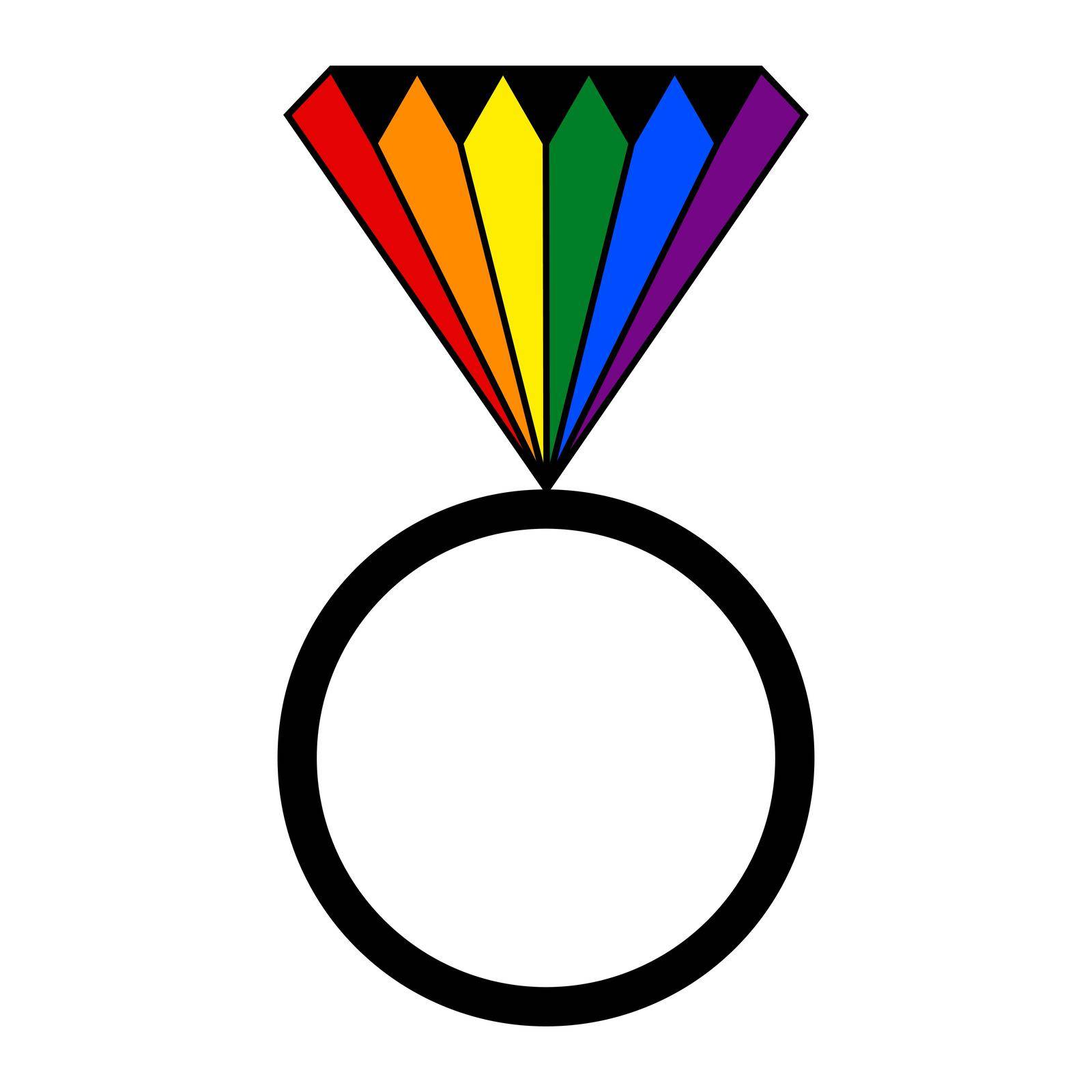 Ring with LGBT flag pictogram vector illustration. by vas_evg