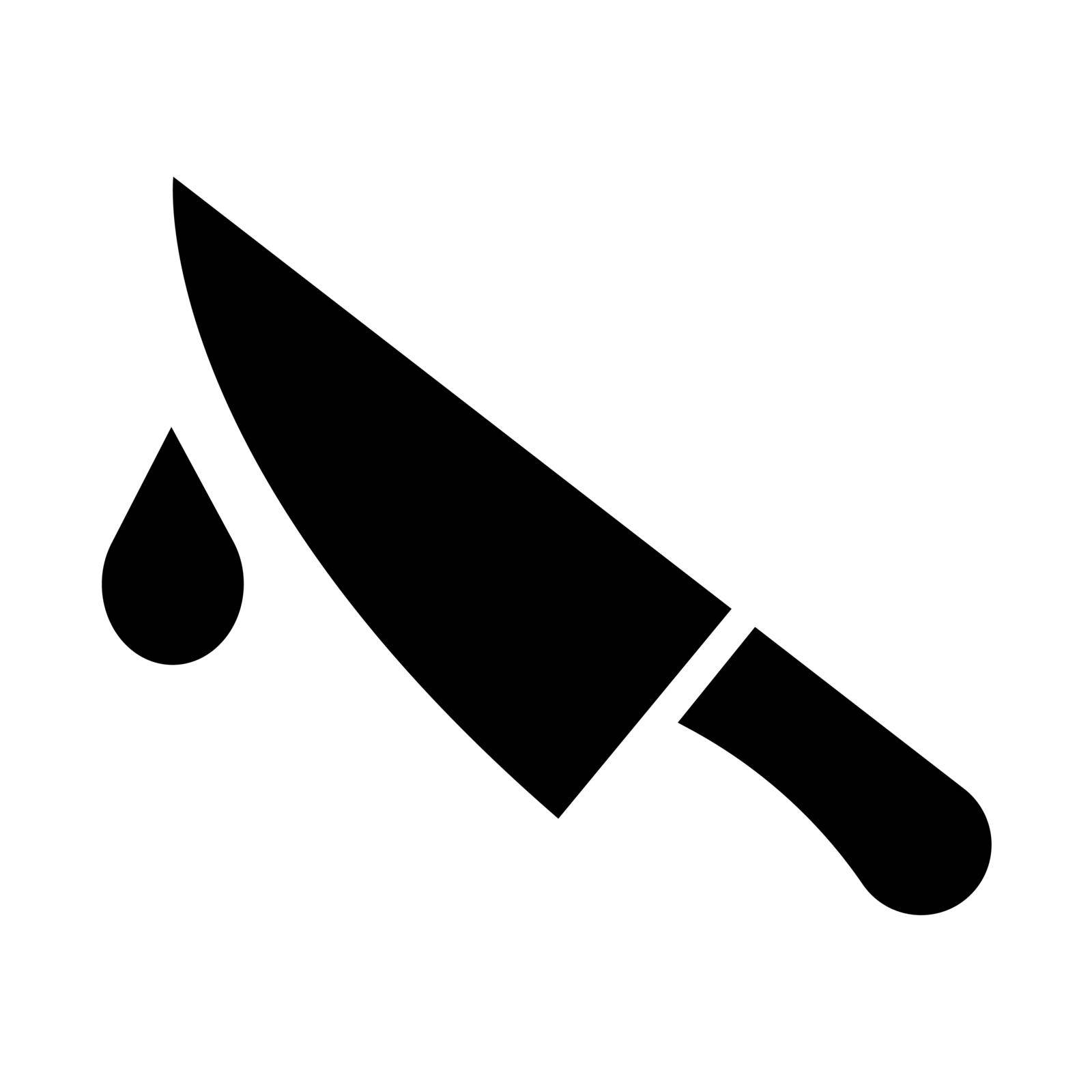 Knife and drop of blood pictogram vector illustration.