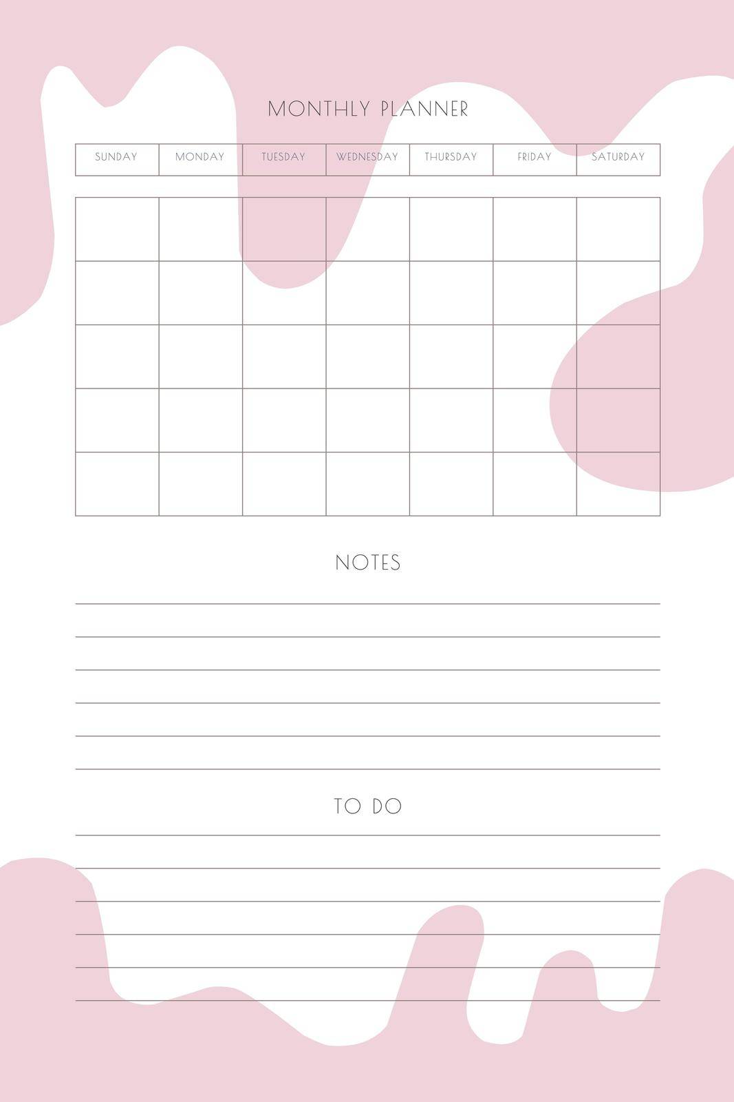 organizer daily weekly monthly planner to do list with delicate minimalist design by MariaTem