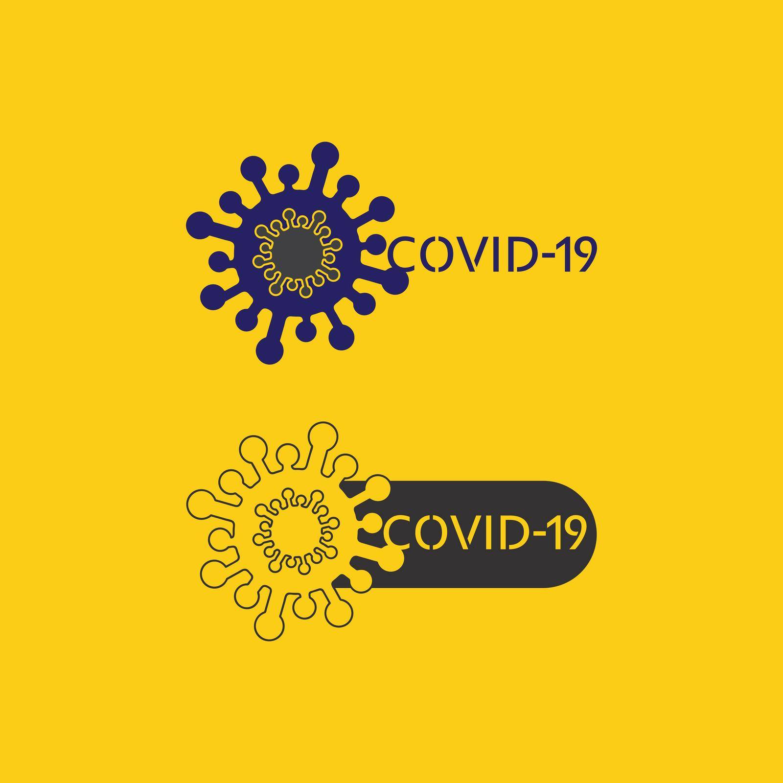 corona virus logo virus vector, vaccin logo,infection bacteria icon and health care danger social distancing pandemic covid 19 by Anggasaputro