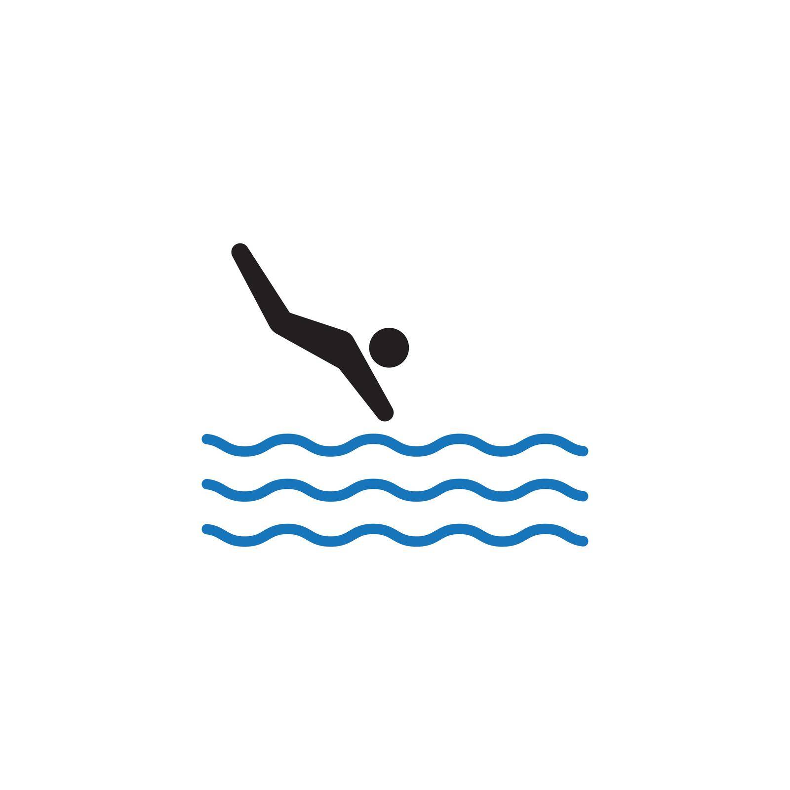 start diving vector icon,illustration symbol design.