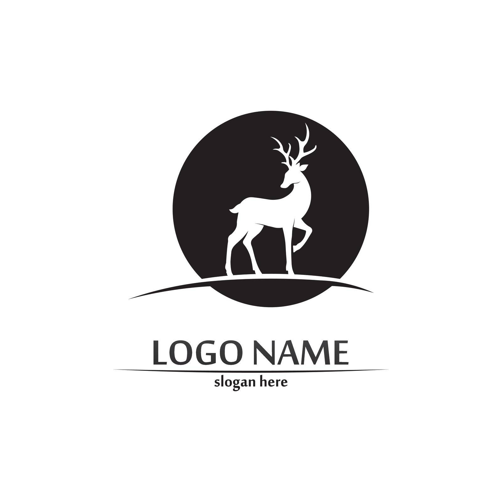 deer logo animal and mammal design and graphic vector by Anggasaputro