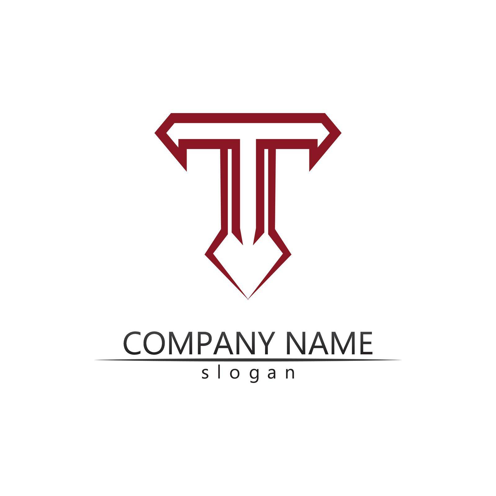 T letter, T logo vector font alphabet design and icon T by Anggasaputro