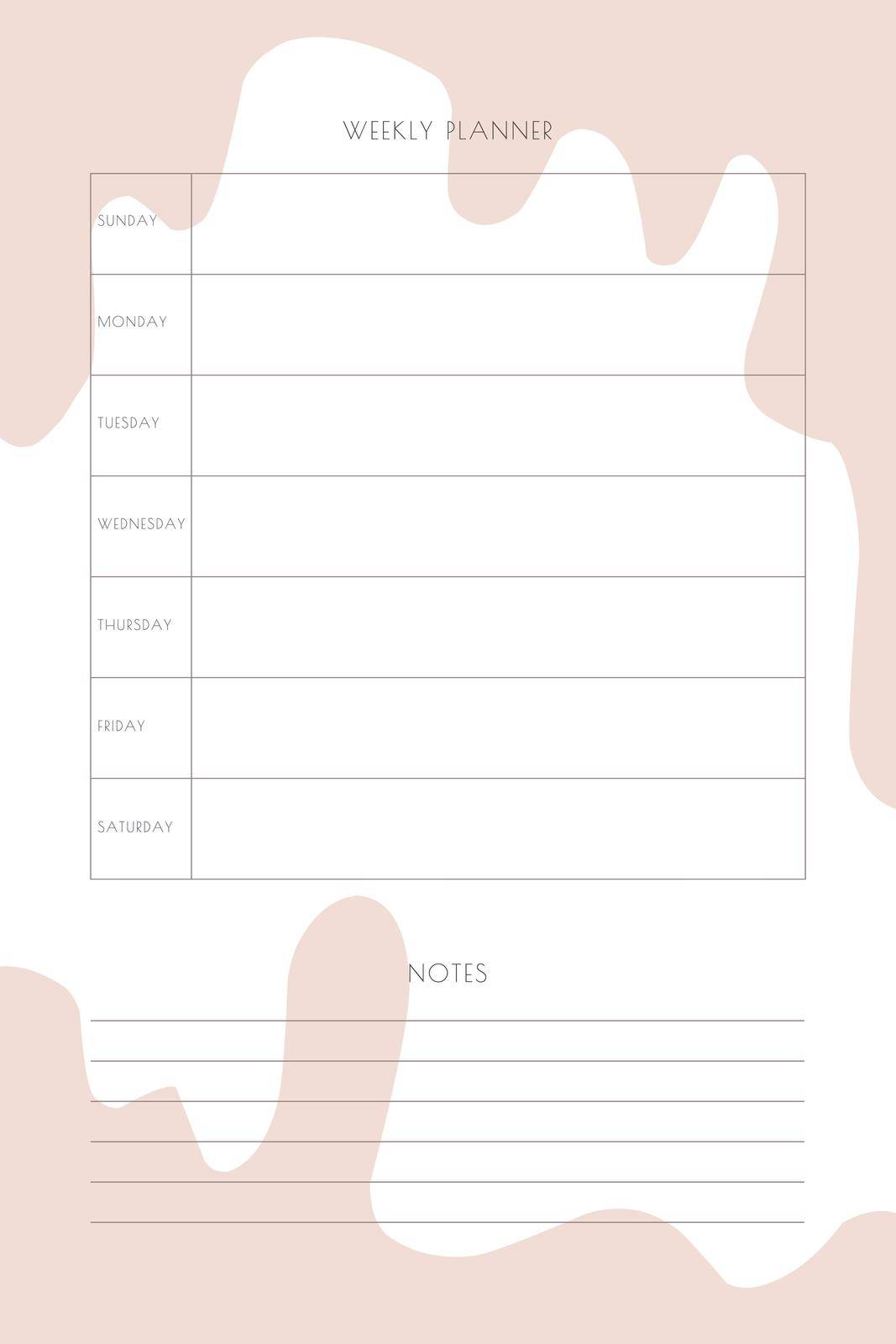organizer daily weekly monthly planner to do list with delicate minimalist design.
