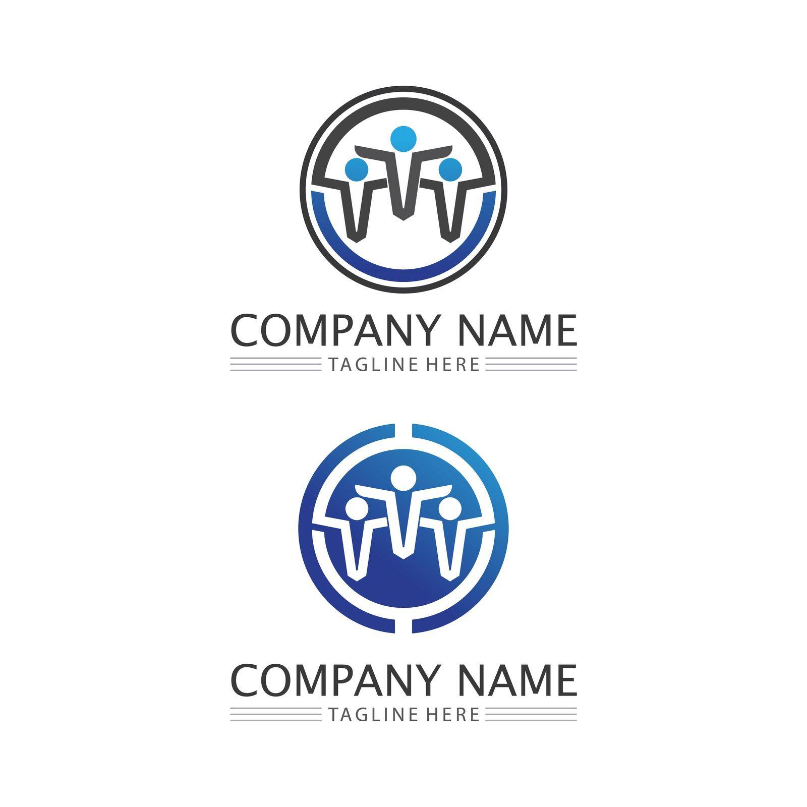 People logo, Team, Succes people work, Group and Community, Group Company and Business logo vector and design Care, Family icon Succes logo by Anggasaputro
