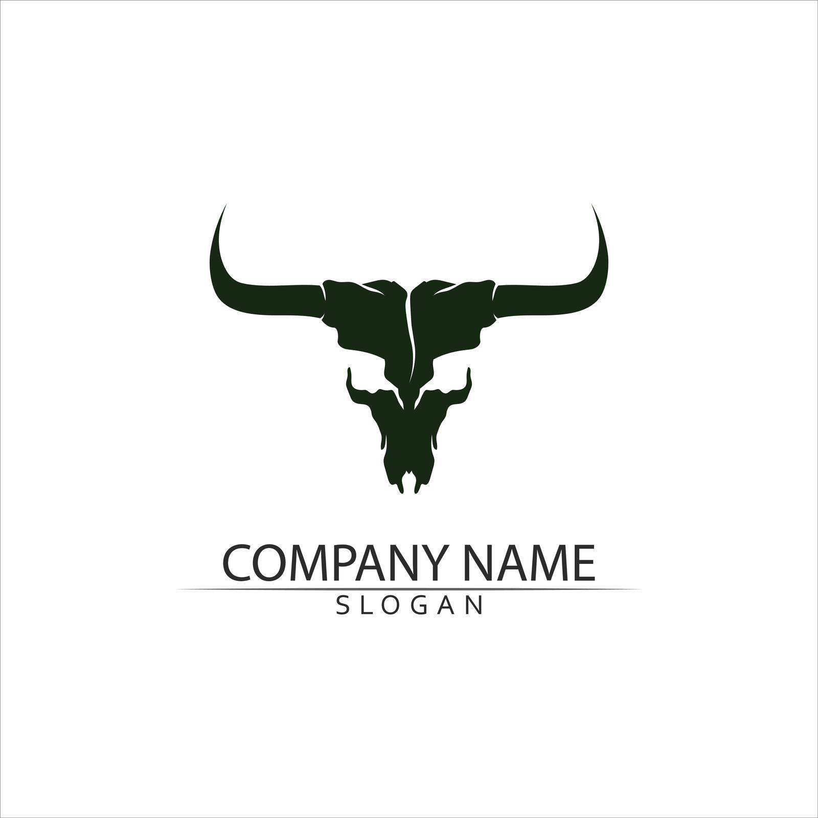 Bull horn and buffalo logo and symbols template icons app by Anggasaputro