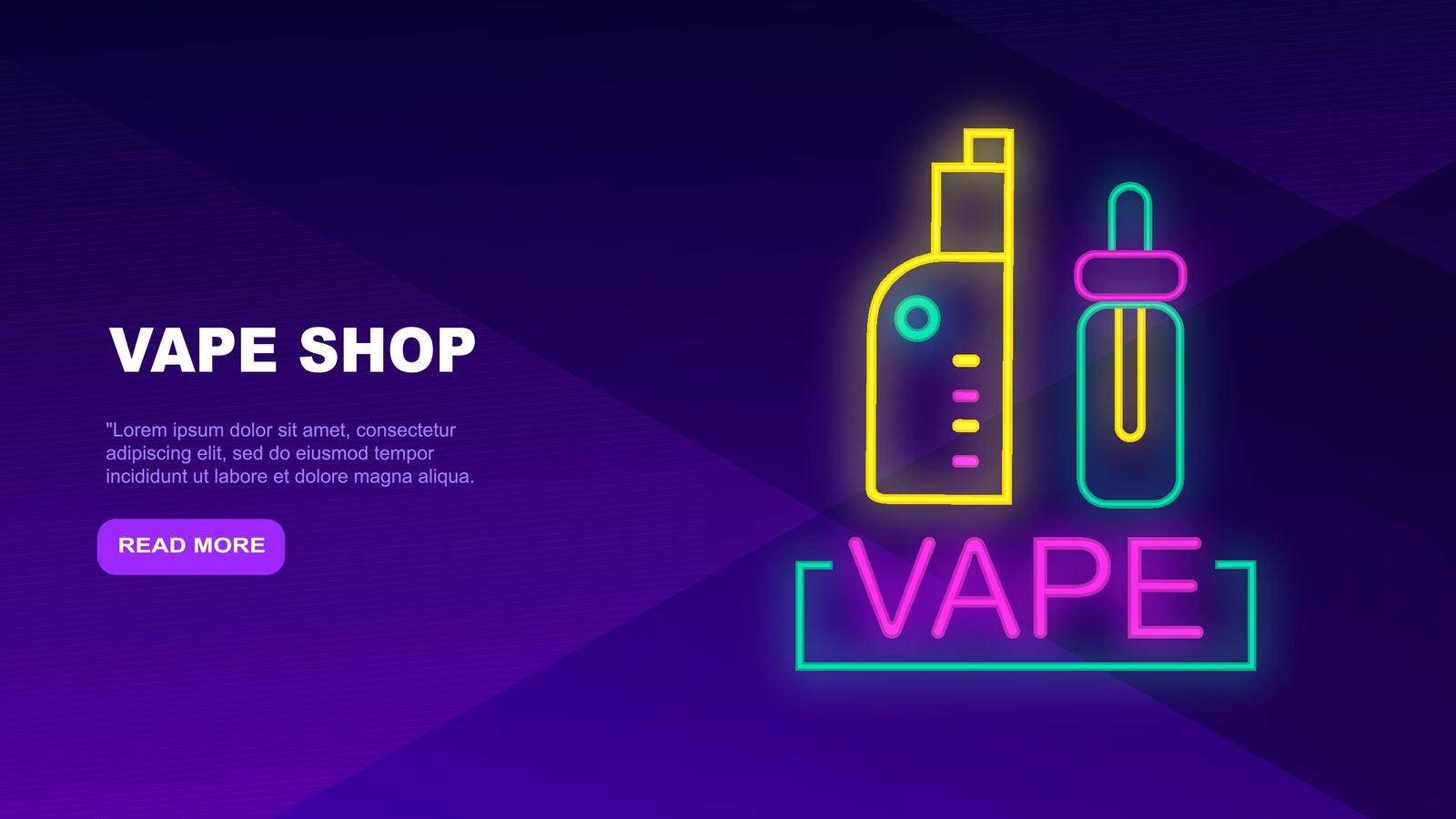 Landing page template of vape shop. Modern flat design concept of web page design for website and mobile website. EPS by Alxyzt