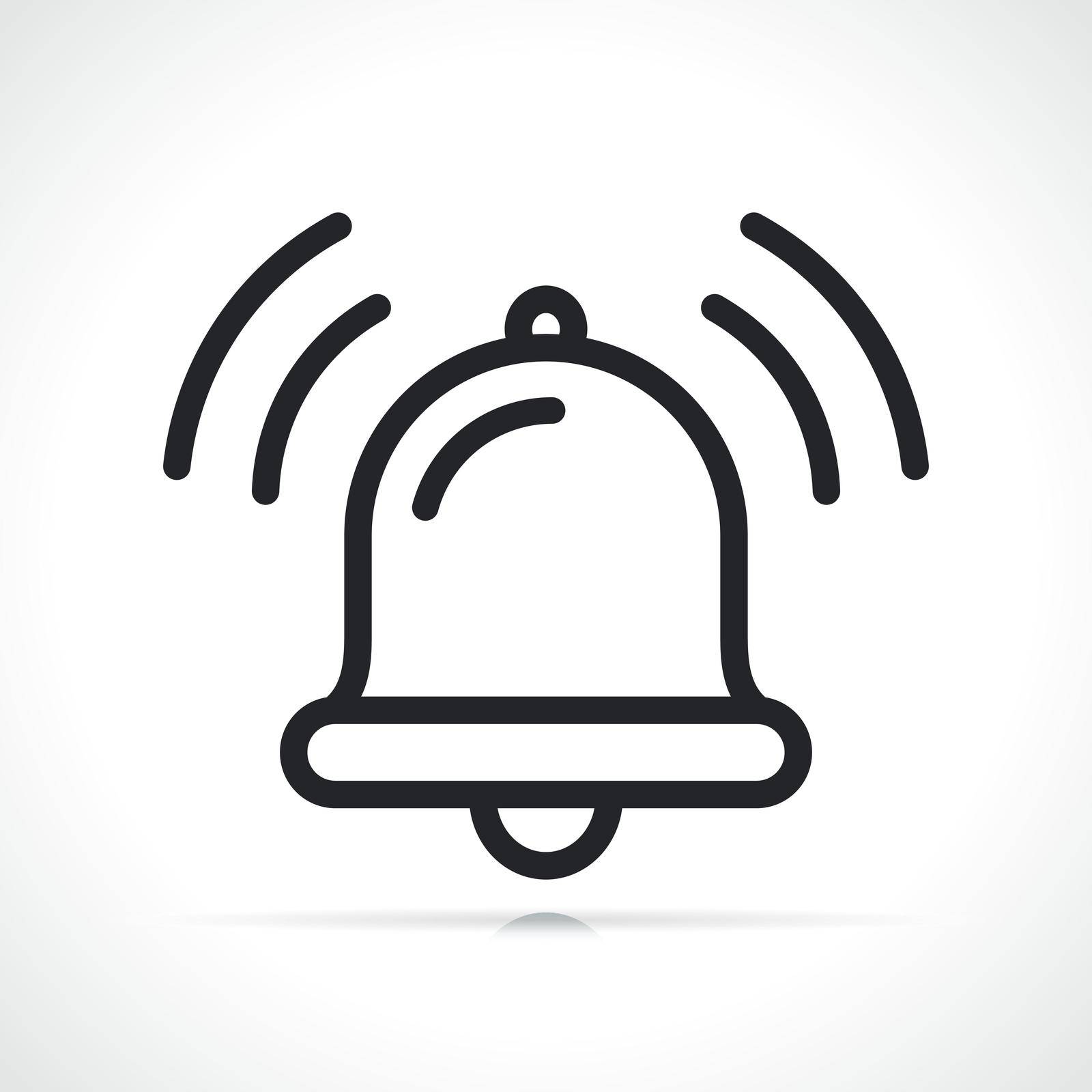ringing bell thin line icon isolated illustration