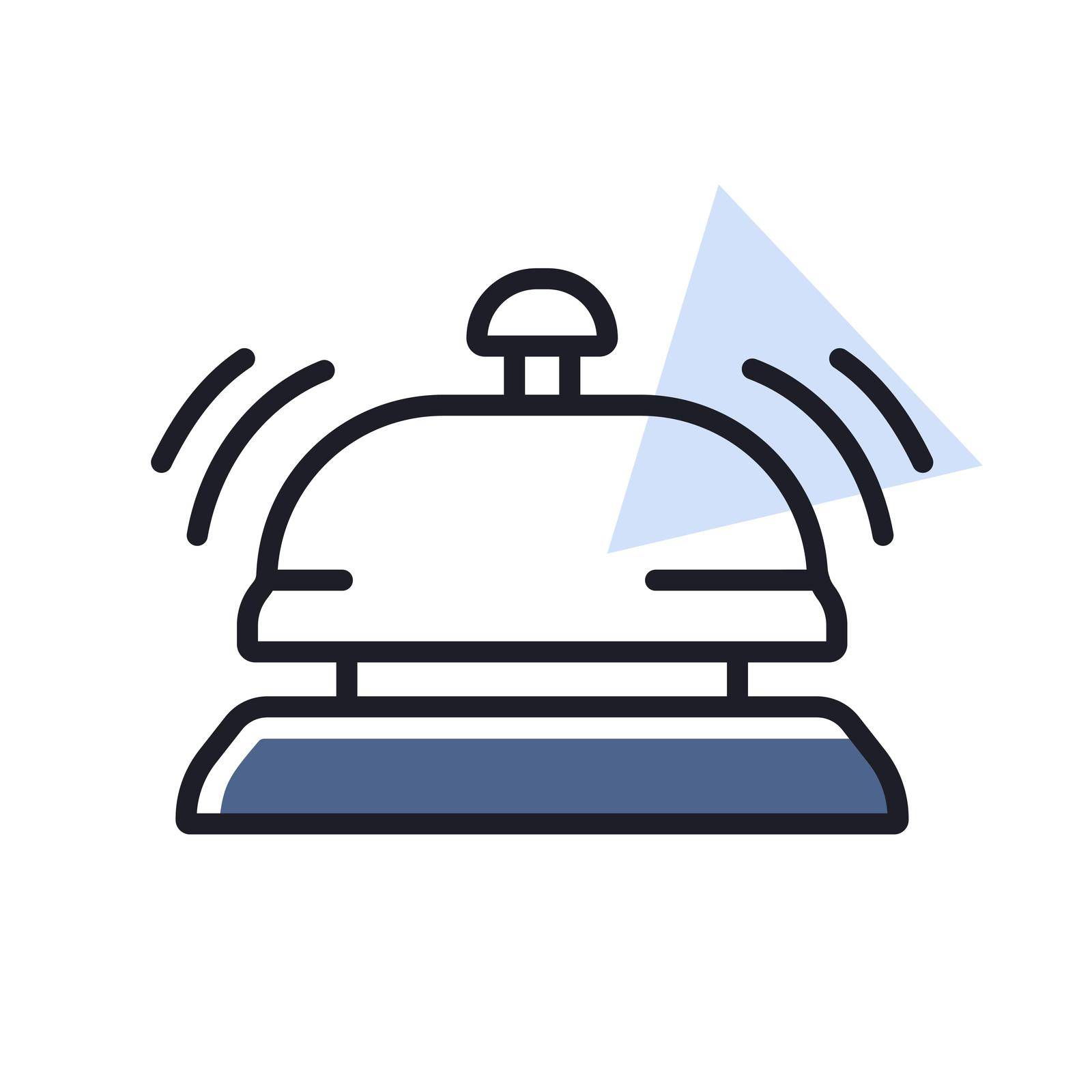 Counter bell, hotel, service vector isolated icon. Graph symbol for travel and tourism web site and apps design, logo, app, UI