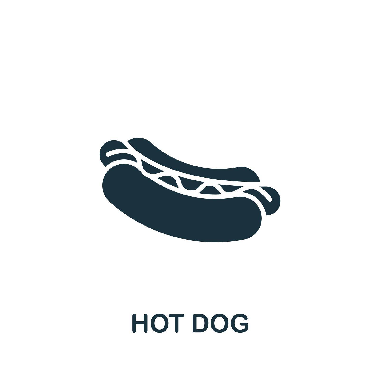 Hot Dog icon. Monochrome simple icon for templates, web design and infographics by simakovavector