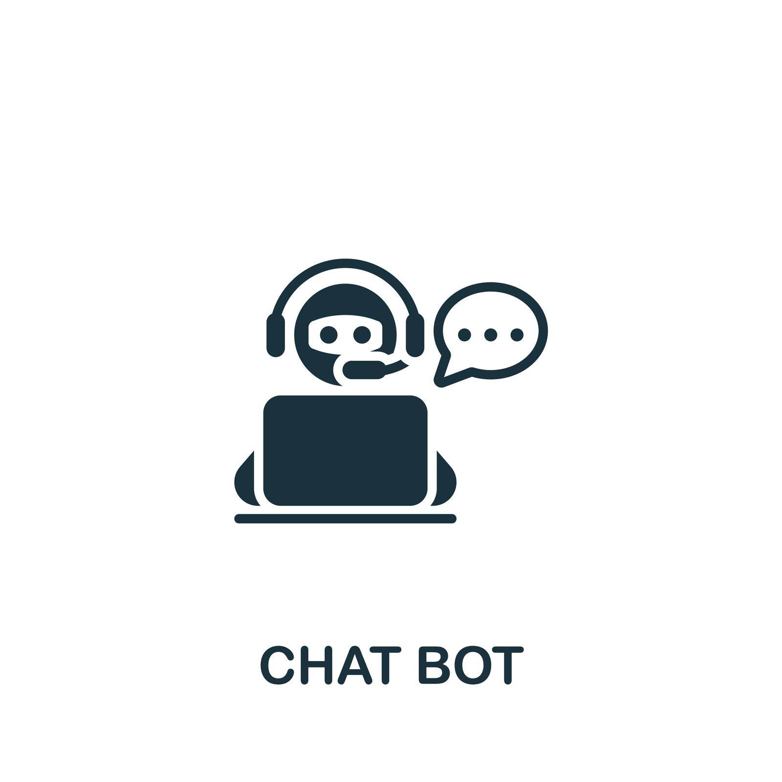 Chat Bot icon. Simple line element symbol for templates, web design and infographics.