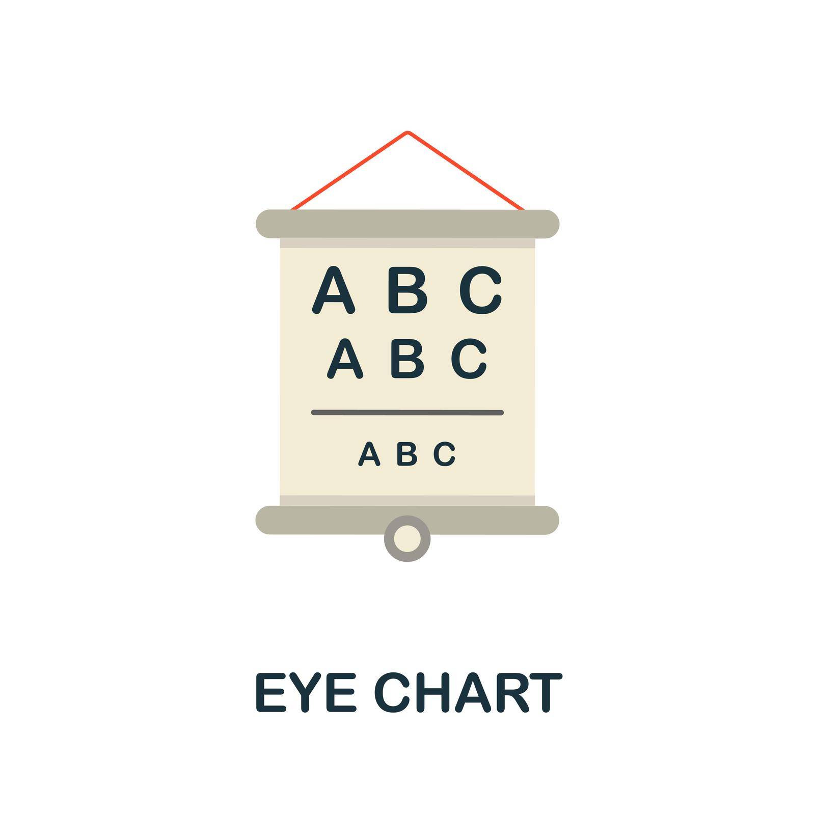 Eye Chart flat icon. Colored element sign from hospital collection. Flat Eye Chart icon sign for web design, infographics and more. by simakovavector
