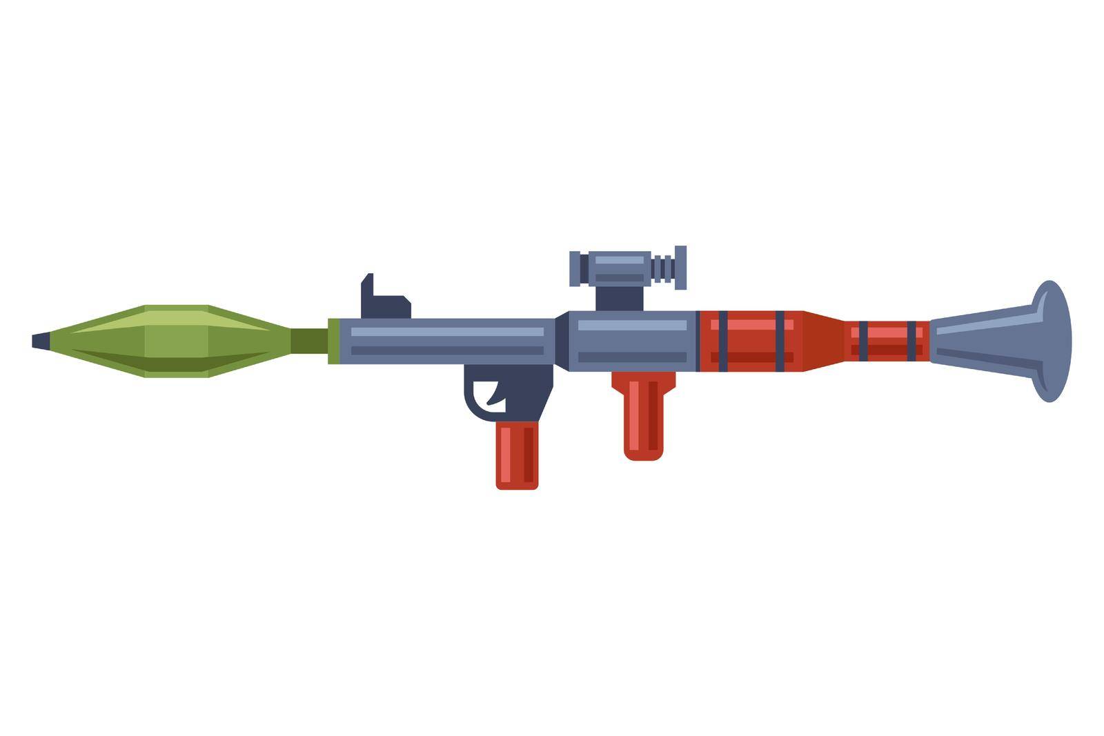 obsolete soviet grenade launcher. anti-tank weapons. flat vector illustration.