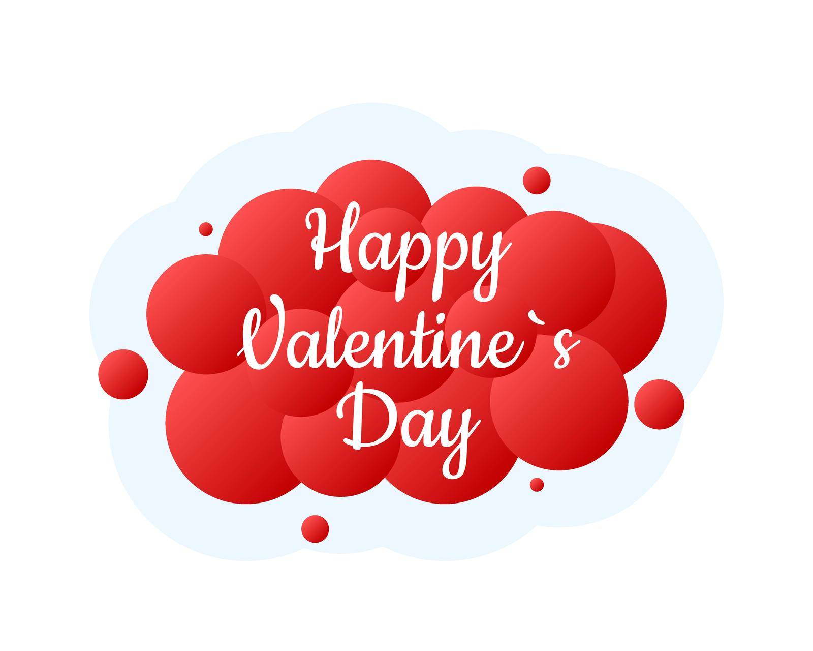 Happy valentines in 3d style. Heart love vector background. Text box. Happy valentines in abstract style on red background.