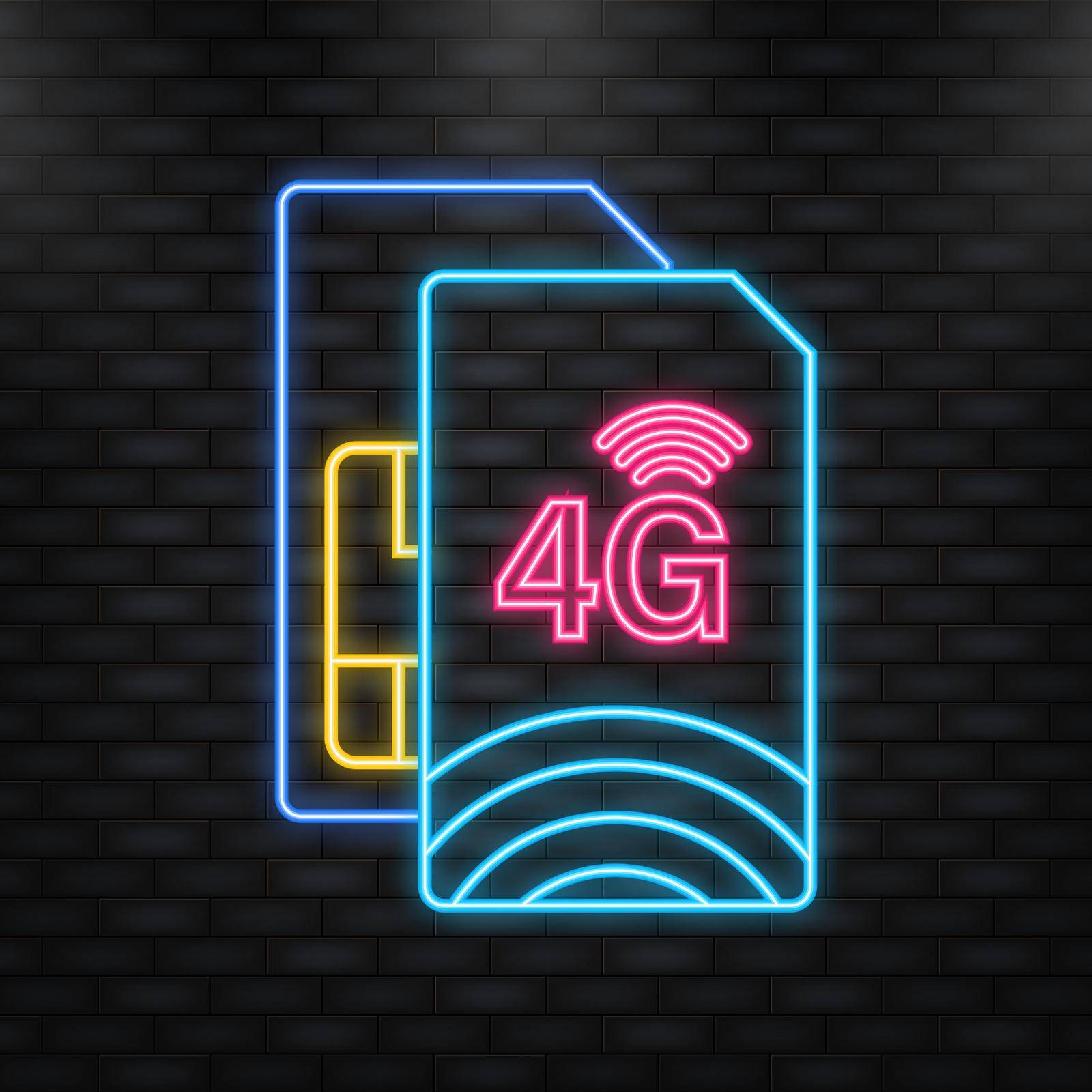 4G Sim Card. 4G technology background by Vector-Up