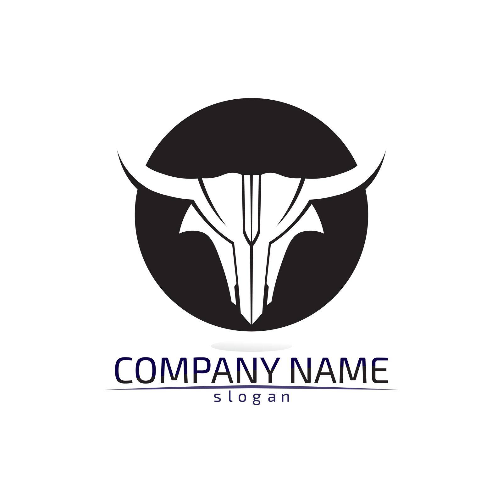 Bull horn logo and symbols template icons app vector by Anggasaputro