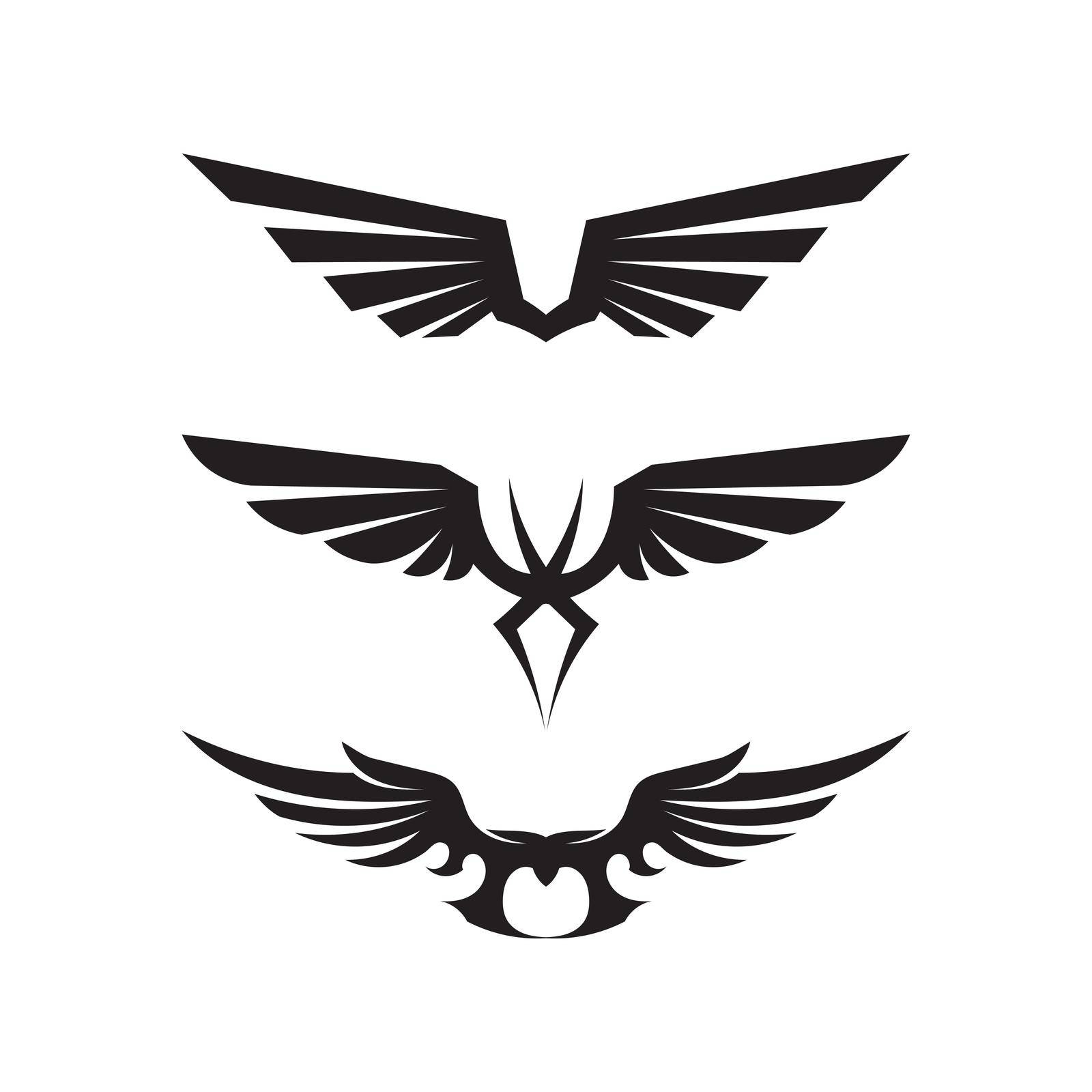 Black wing logo symbol for a professional designer by Anggasaputro