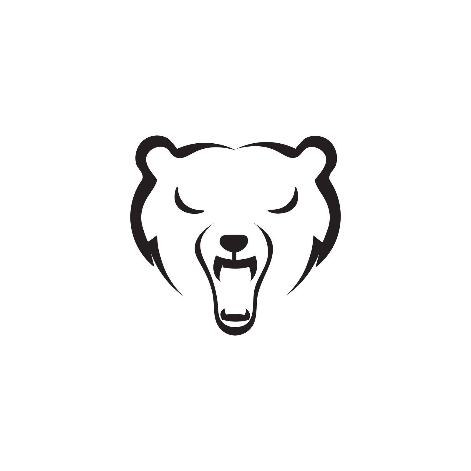Bear icon logo free vector design