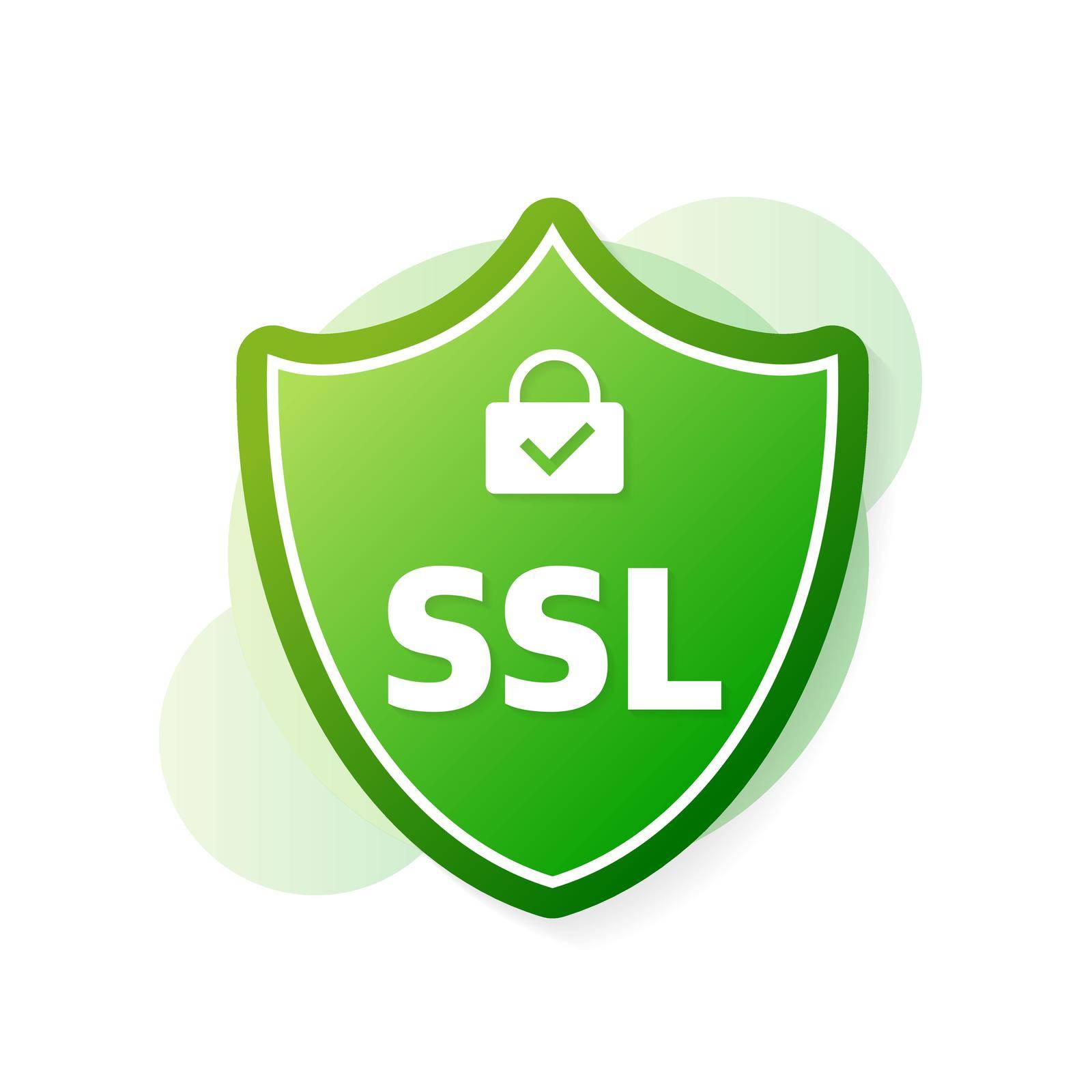 SSL encryption label. Secure banner. Vector illustration.