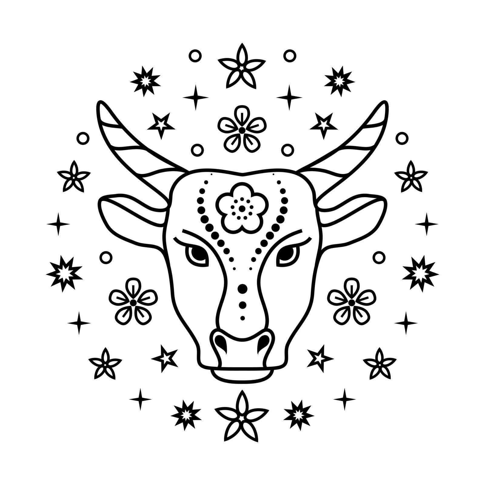 Ox Chinese zodiac sign by kiyanochka