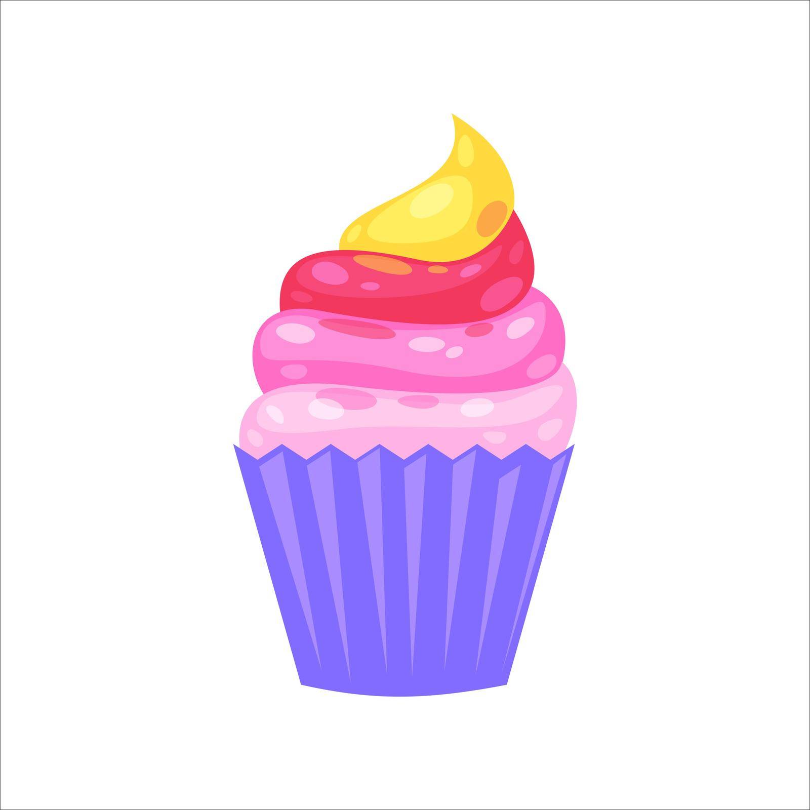 Cake in doodle style on white background.