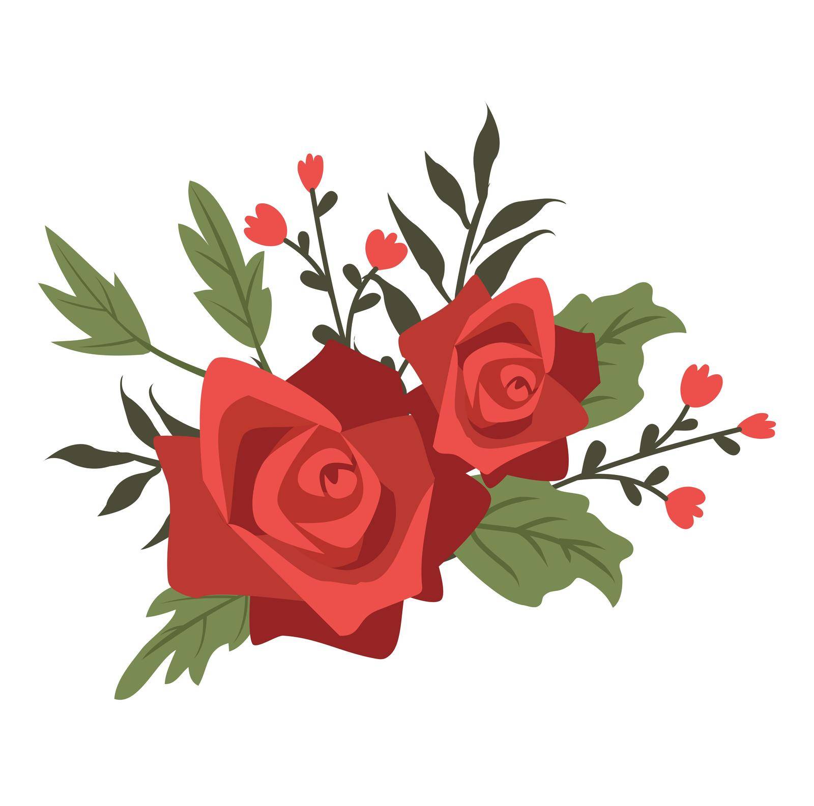 red rose flower bouquet decoration element by focus_bell
