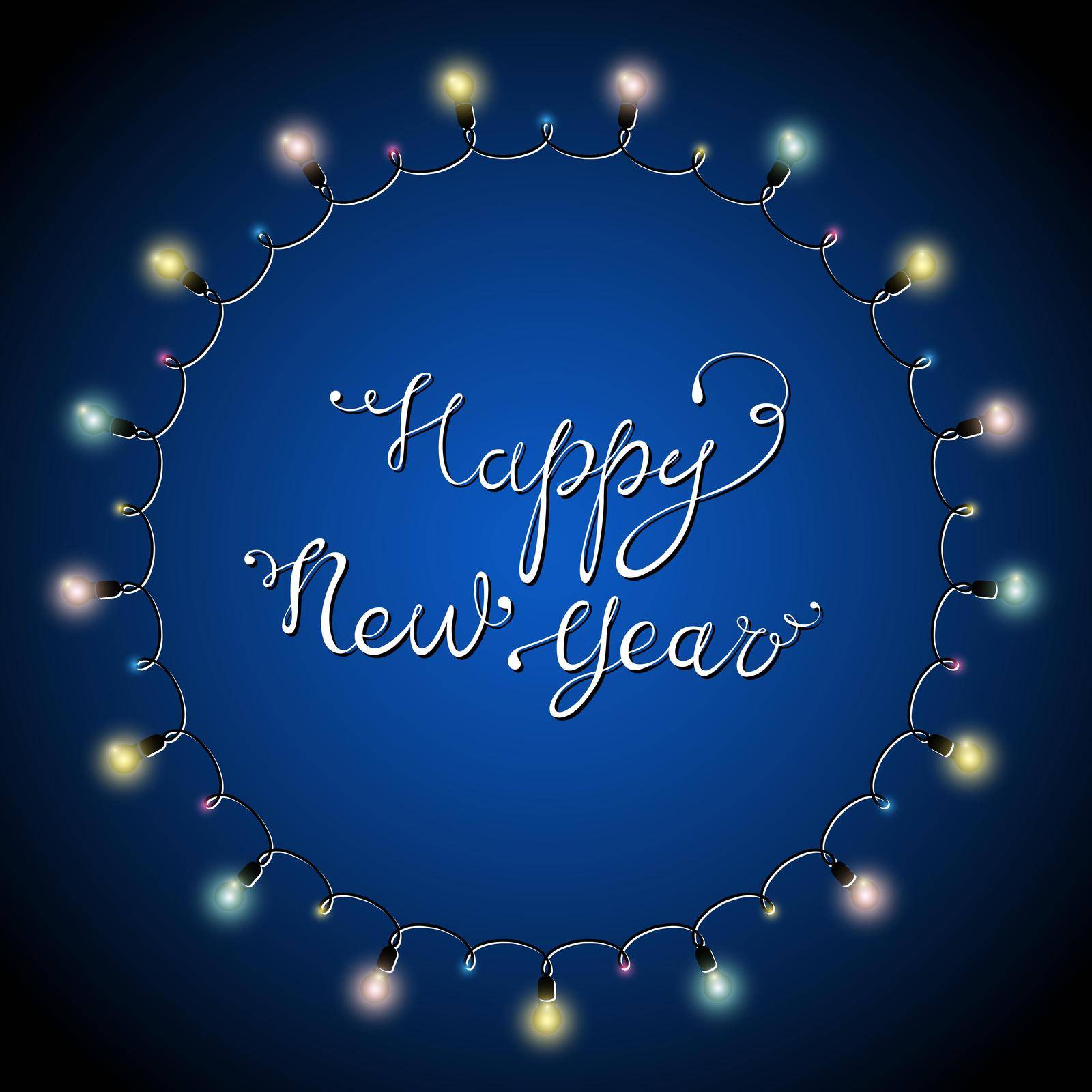 Shiny New Year Lettering. . Vector elements for party design, blue backdrop