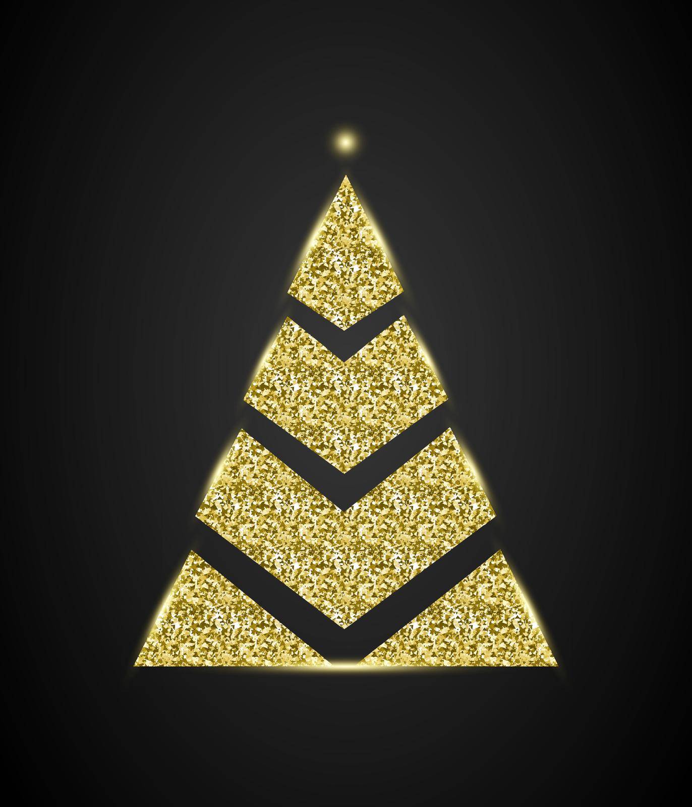 Glitter Stylish New Year Tree, vector composition for glamour New Year Xmas design