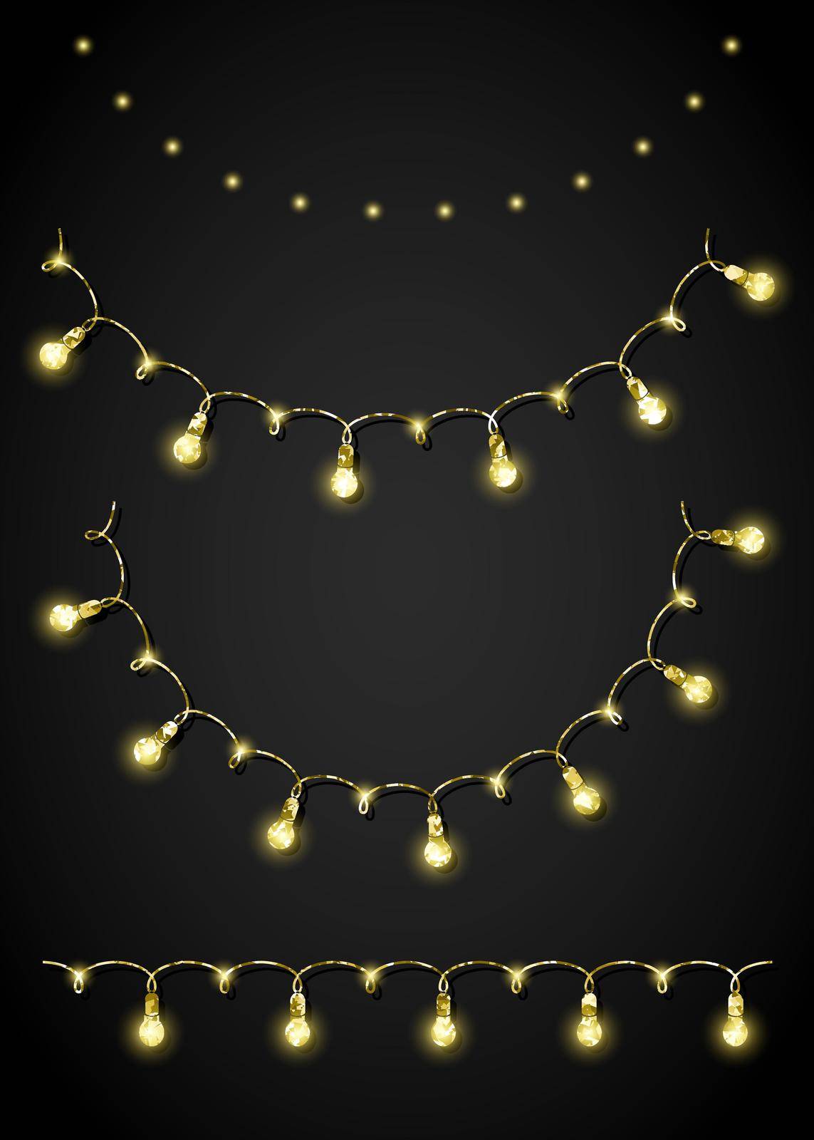 Glitter festoon and garland. Vector elements for party design in glamour style