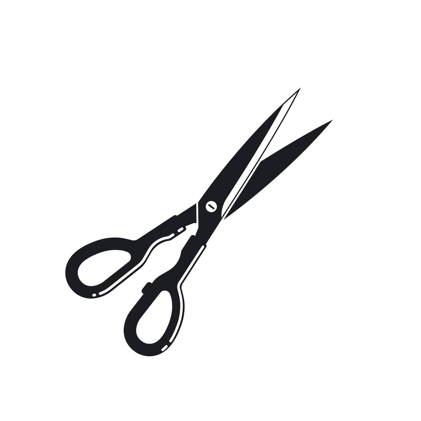 black scissor icon vector illustration design template