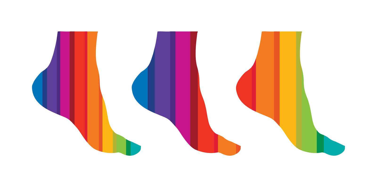 Multicolor Foot Vector Sign by Up2date