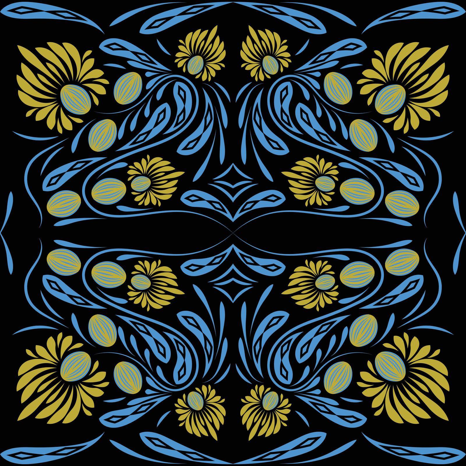 Floral pattern with flowers and leaves  Fantasy flowers Abstract Floral geometric fantasy       