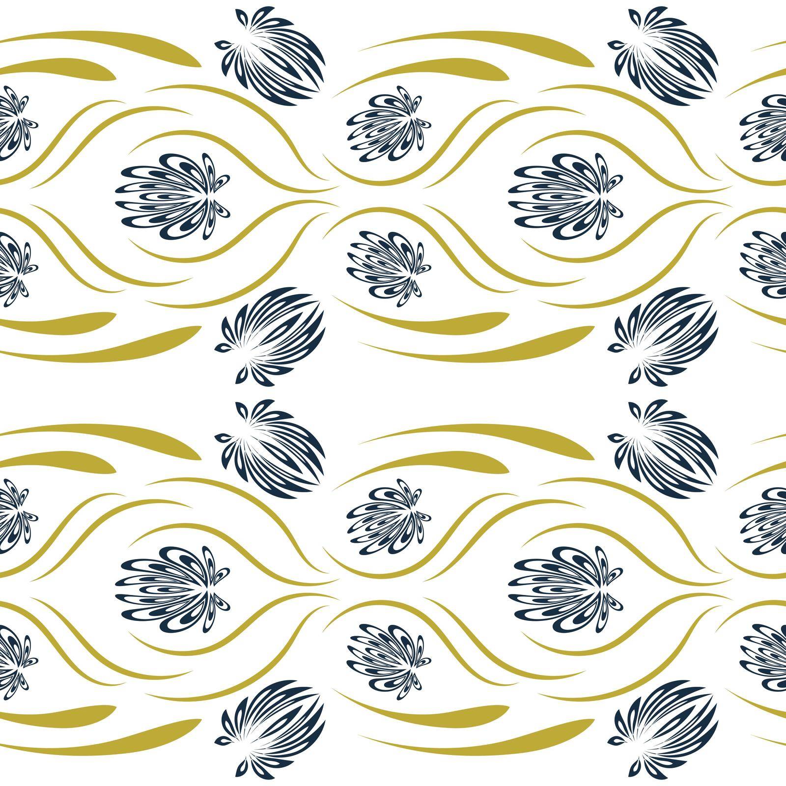 Floral pattern with flowers and leaves  Fantasy flowers Abstract Floral geometric fantasy    
