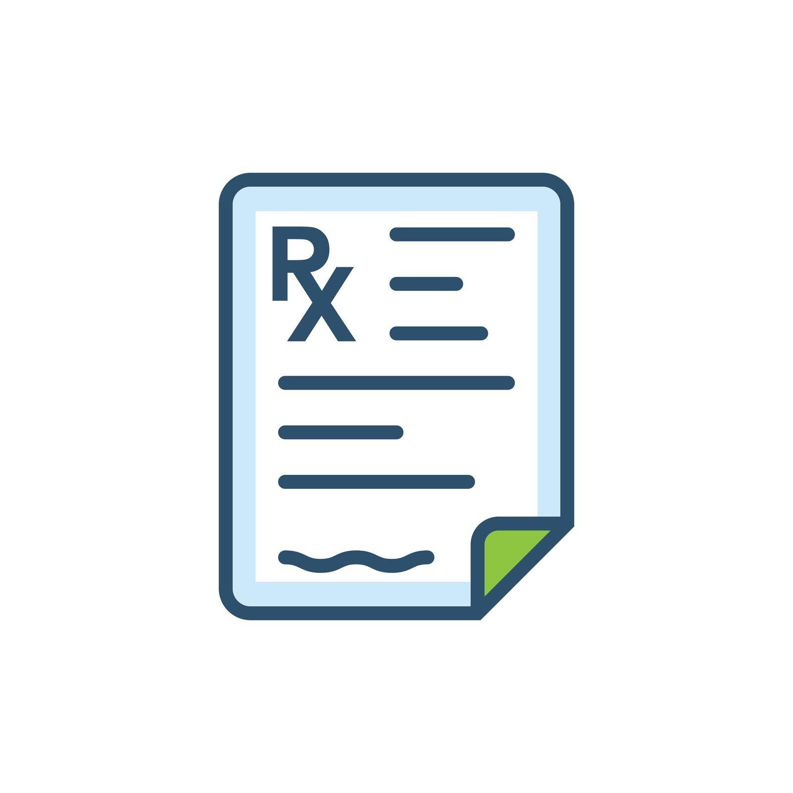 Medical prescription pad icon in flat style. Rx form vector illustration on isolated background. Doctor document sign business concept.