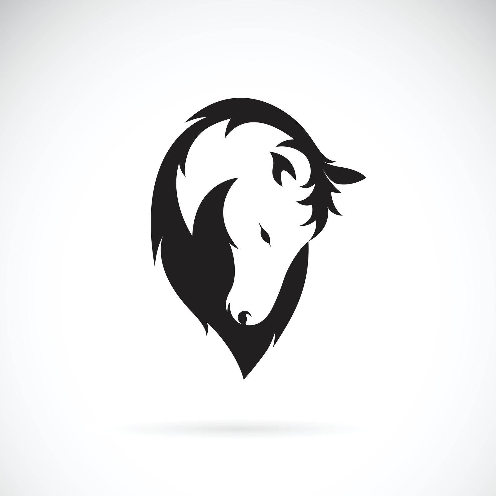 Vector of a horse head design on white background. Easy editable layered vector illustration. Wild animals. by yod67