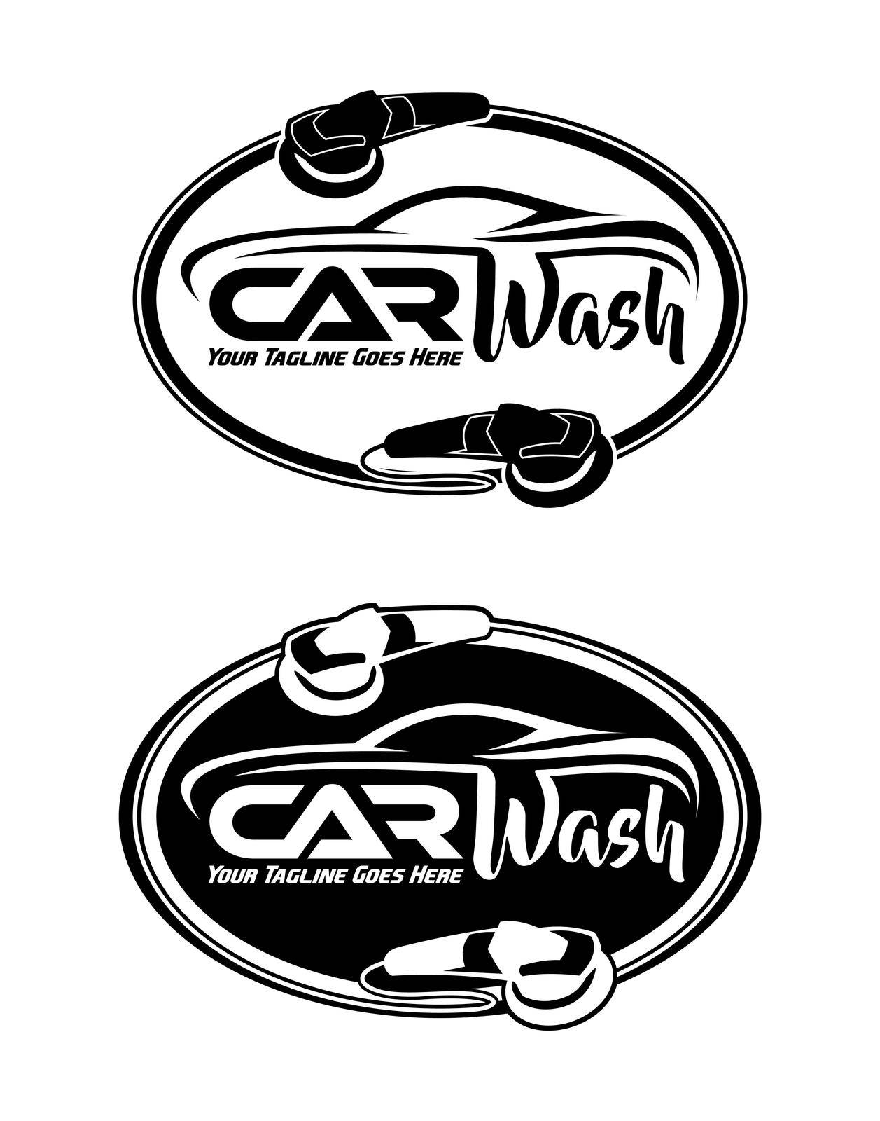 A vector illustration set of Car Clean and Detailing Logo Sign