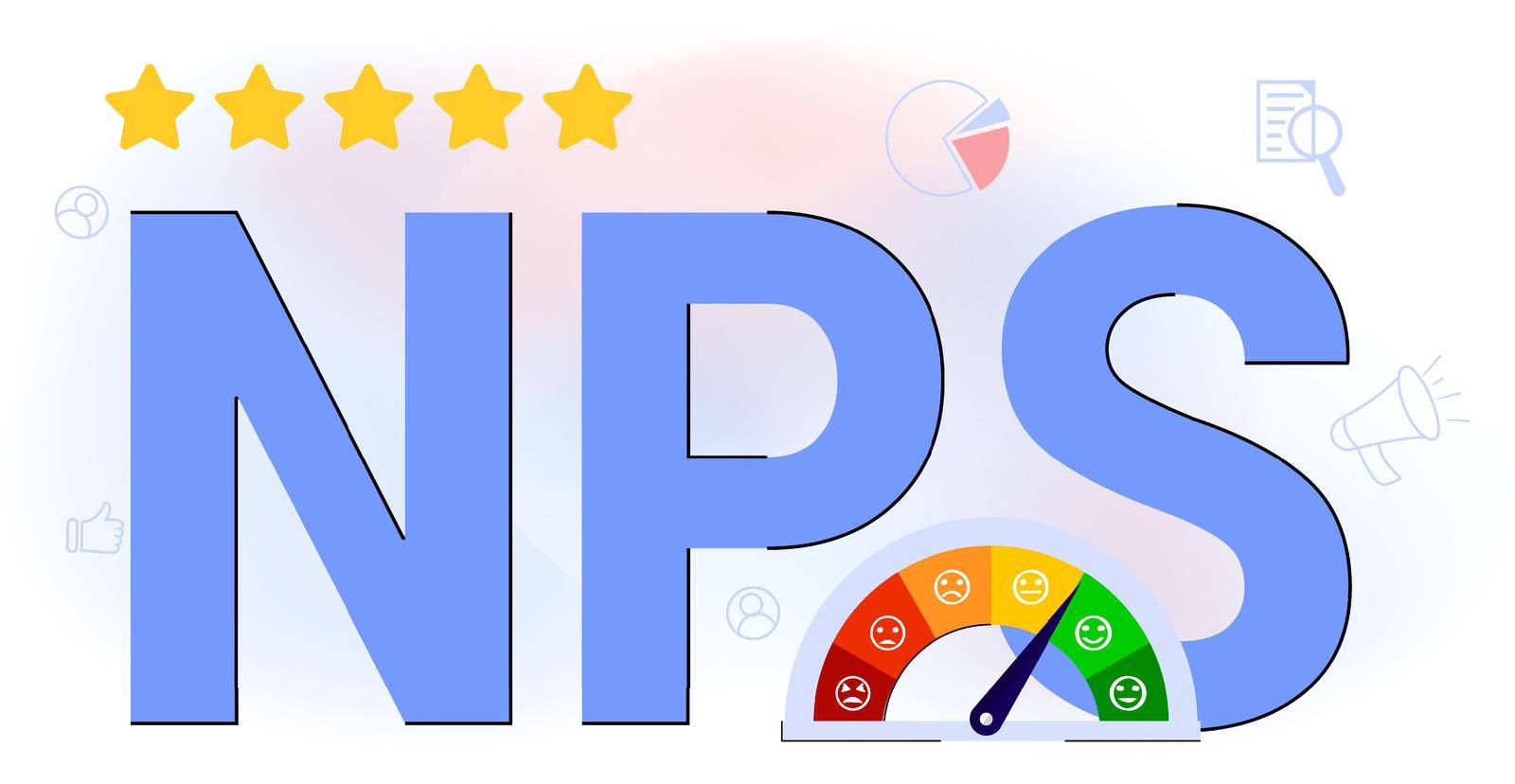 NPS Net promoter score Business strategy Formula promotion marketing scoring Promotional netting Teamwork Flat vector illustration Measures customer experience and predicts business growth