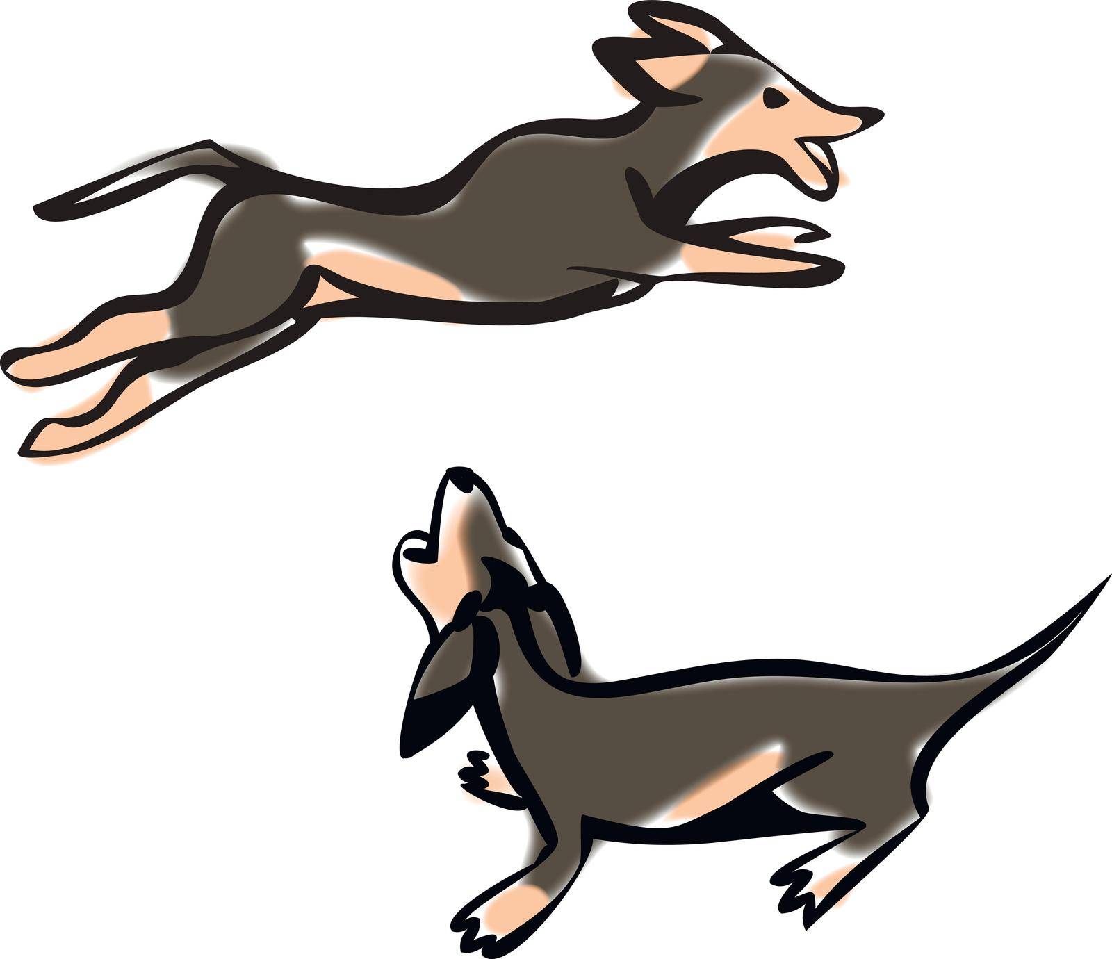 Cartoon Vector Illustration of Cute Purebred Dachshund Dog by kajasja