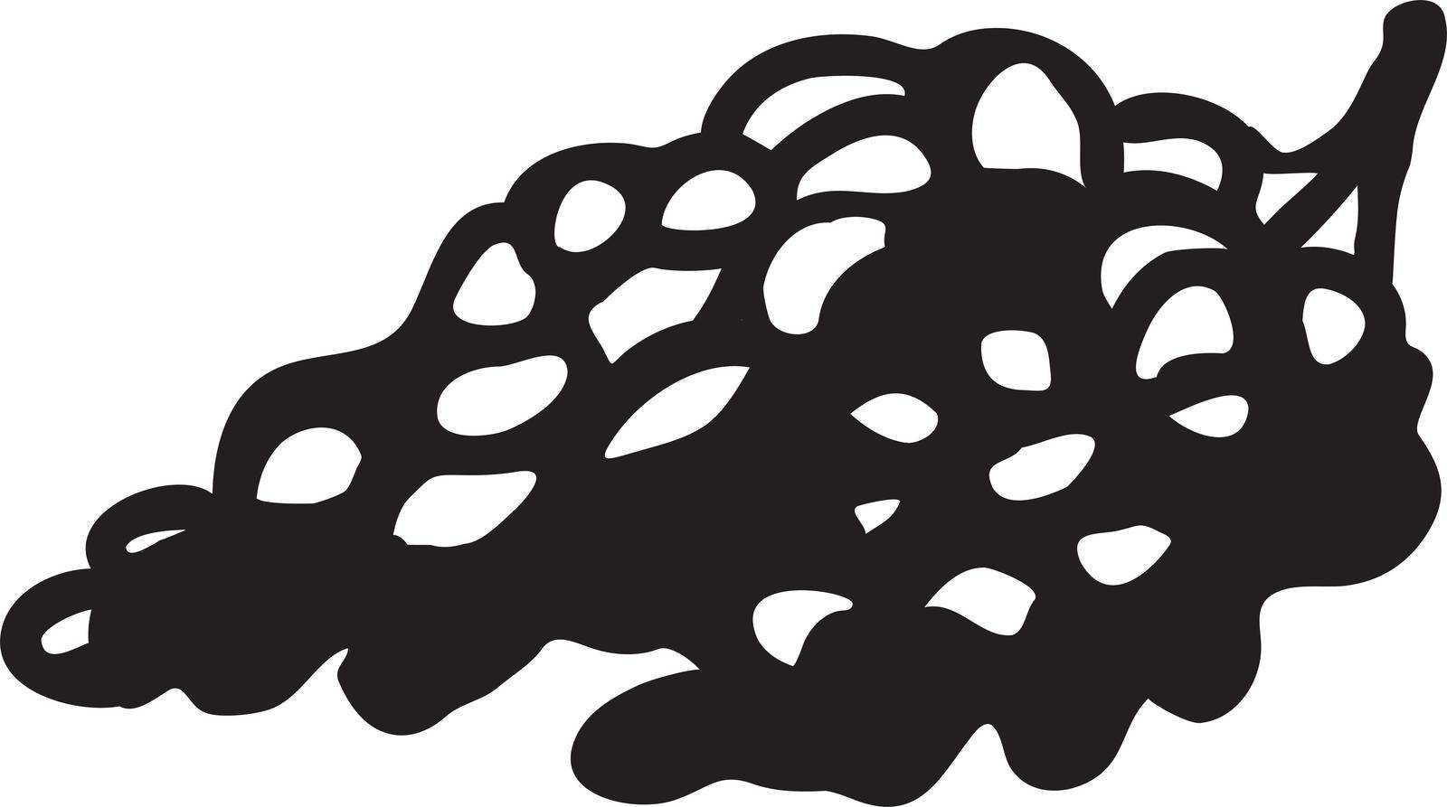 Vector illustration Black silhouette of grapes
