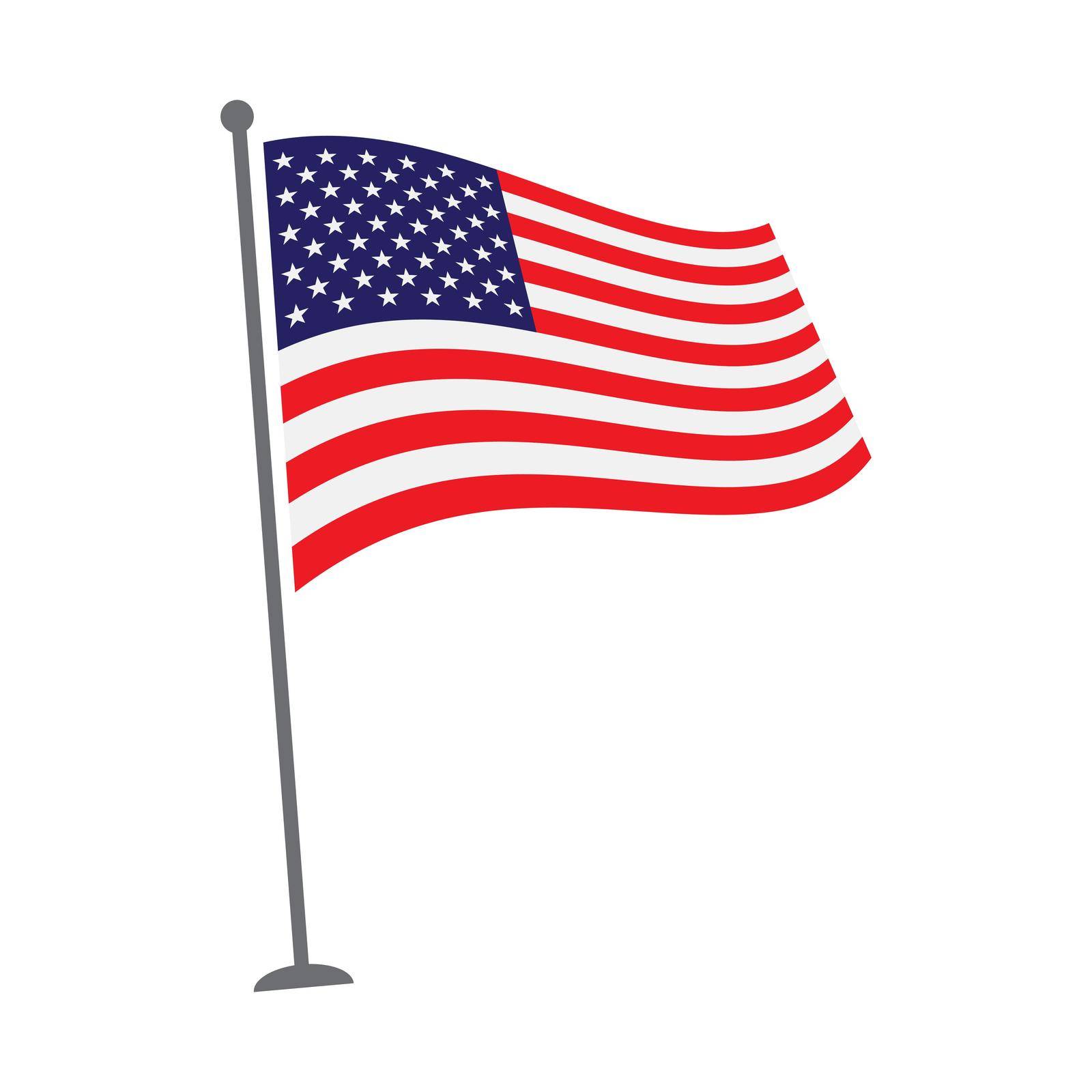 American flag illustration vector flat design eps 10