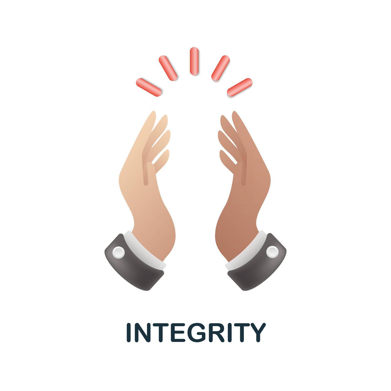 Integrity icon in 3d. Colored illustration from core values collection. 3d cartoon Integrity icon for web design, infographics and more.