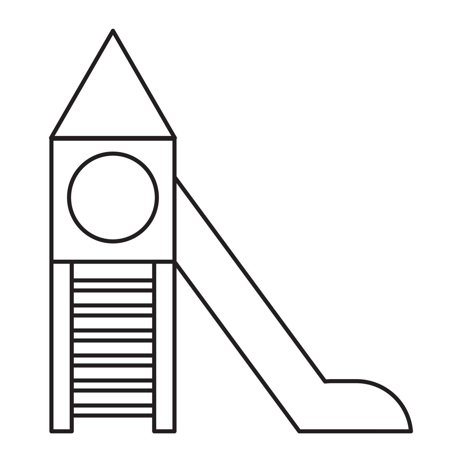 playground slide icon. Outline vector symbol isolated on white background by wektorygrafika