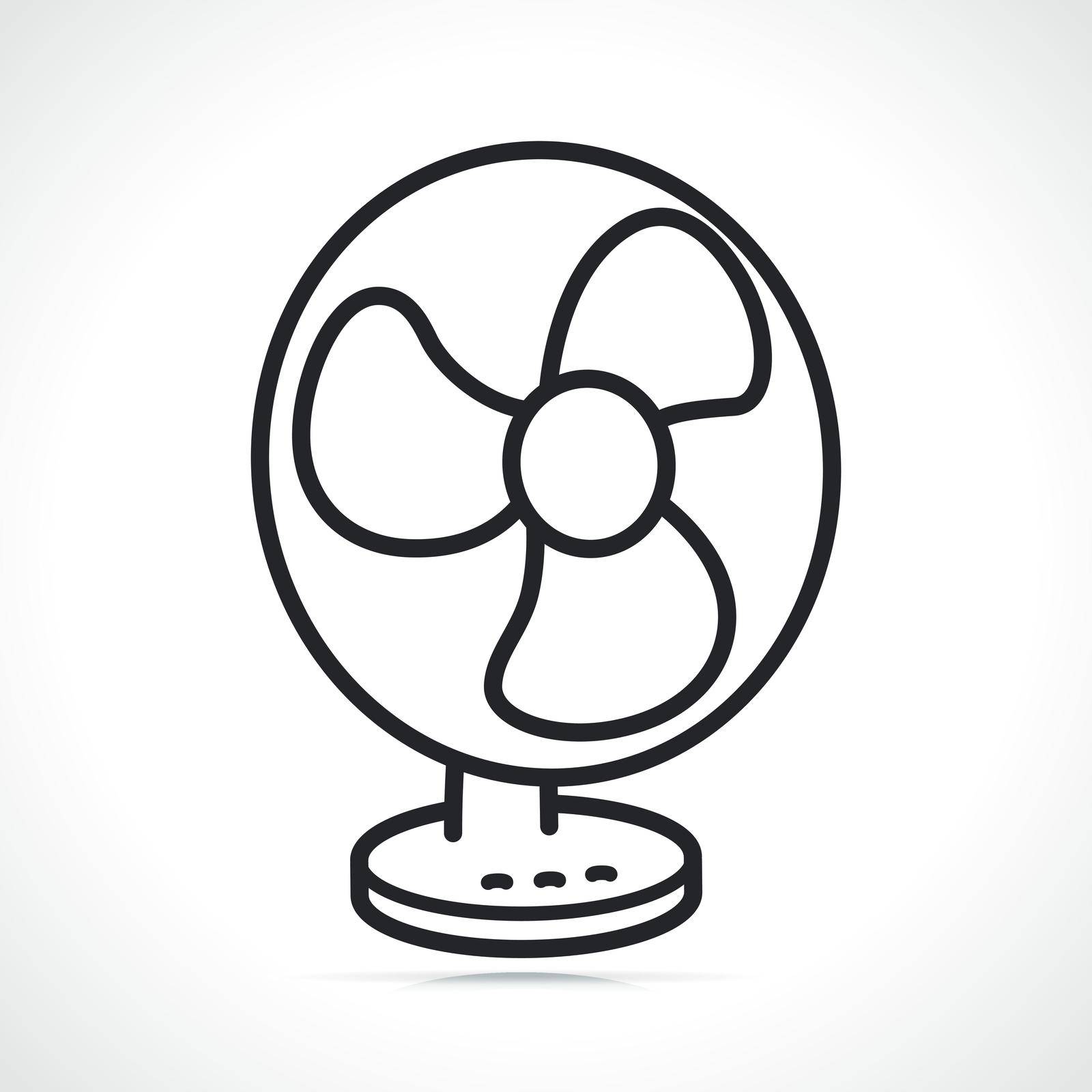 electric table fan thin line icon illustration