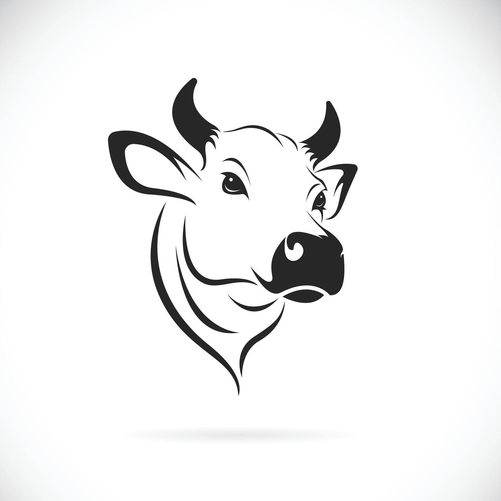 Vector of cow head design on white background. Easy editable layered vector illustration. Farm Animals. by yod67