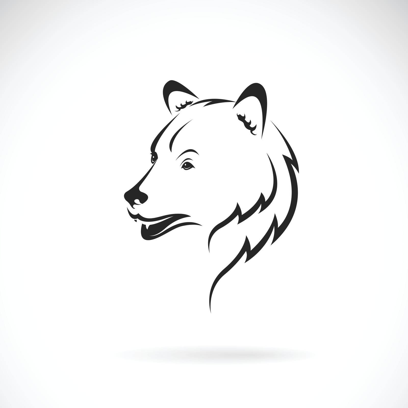 Vector of bear head design on white background., Wild Animals. Easy editable layered vector illustration. by yod67