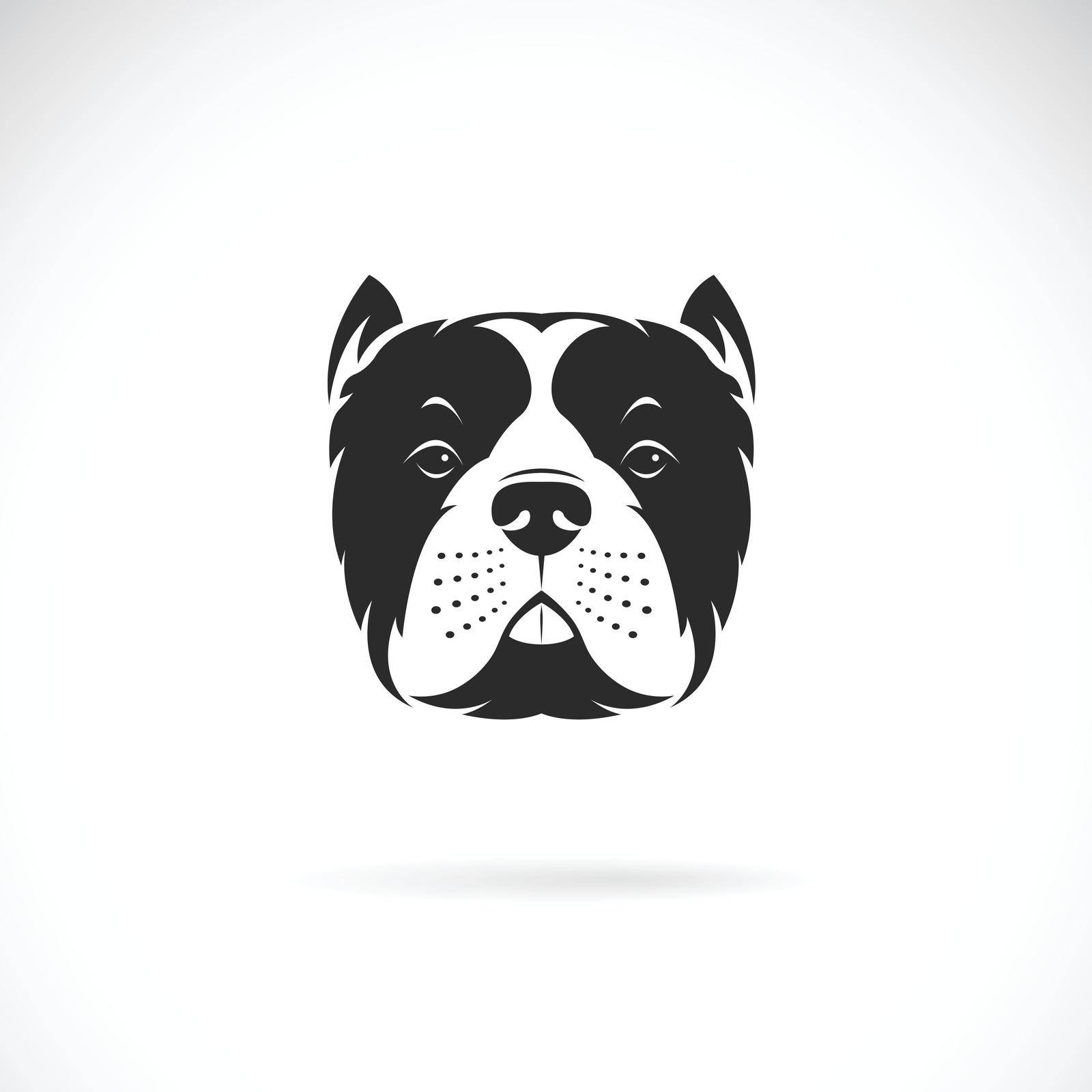 Vector of dog pitbull head design on white background. Pet. Animals. Easy editable layered vector illustration.
