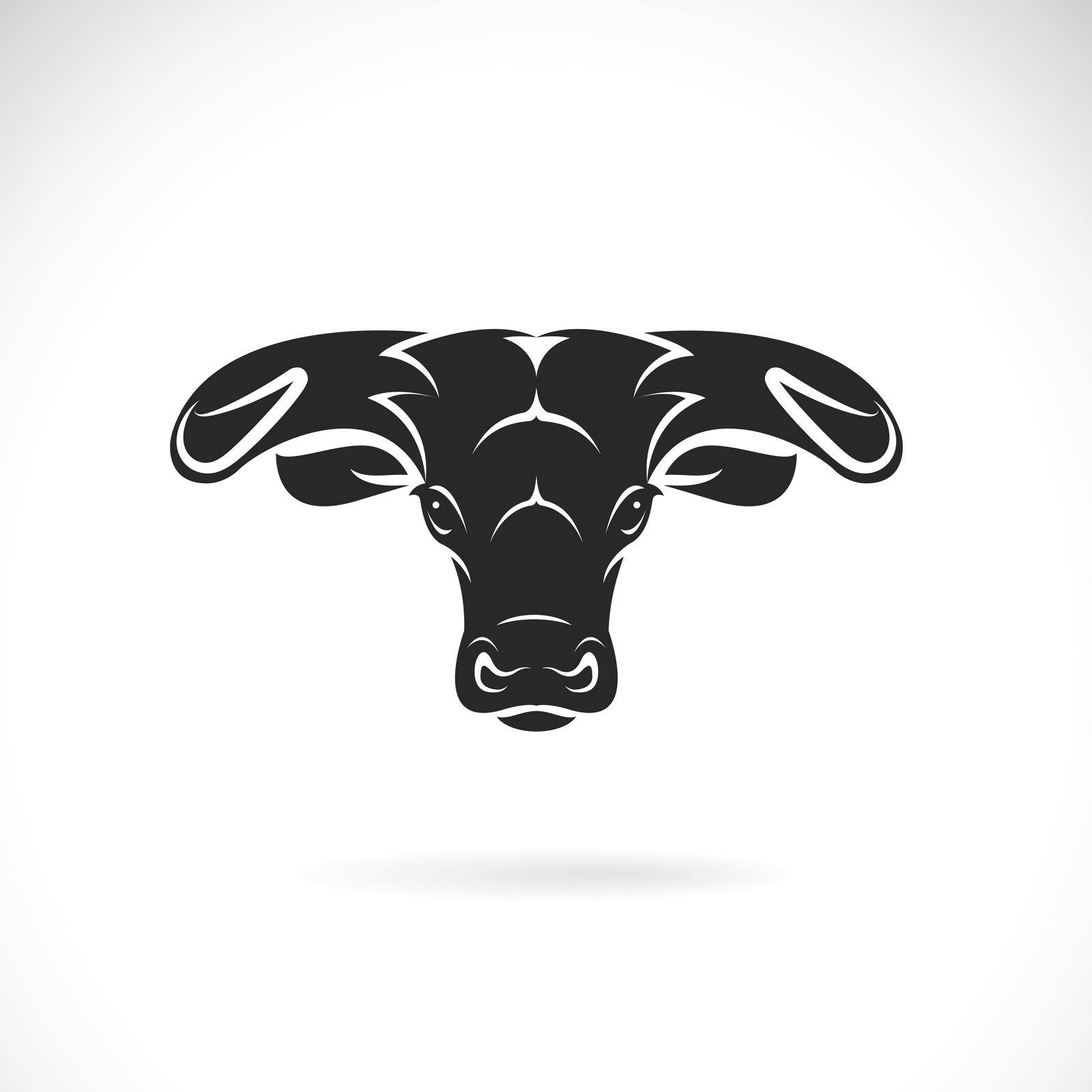 Vector of bull head design on white background., Wild Animals. Easy editable layered vector illustration. by yod67