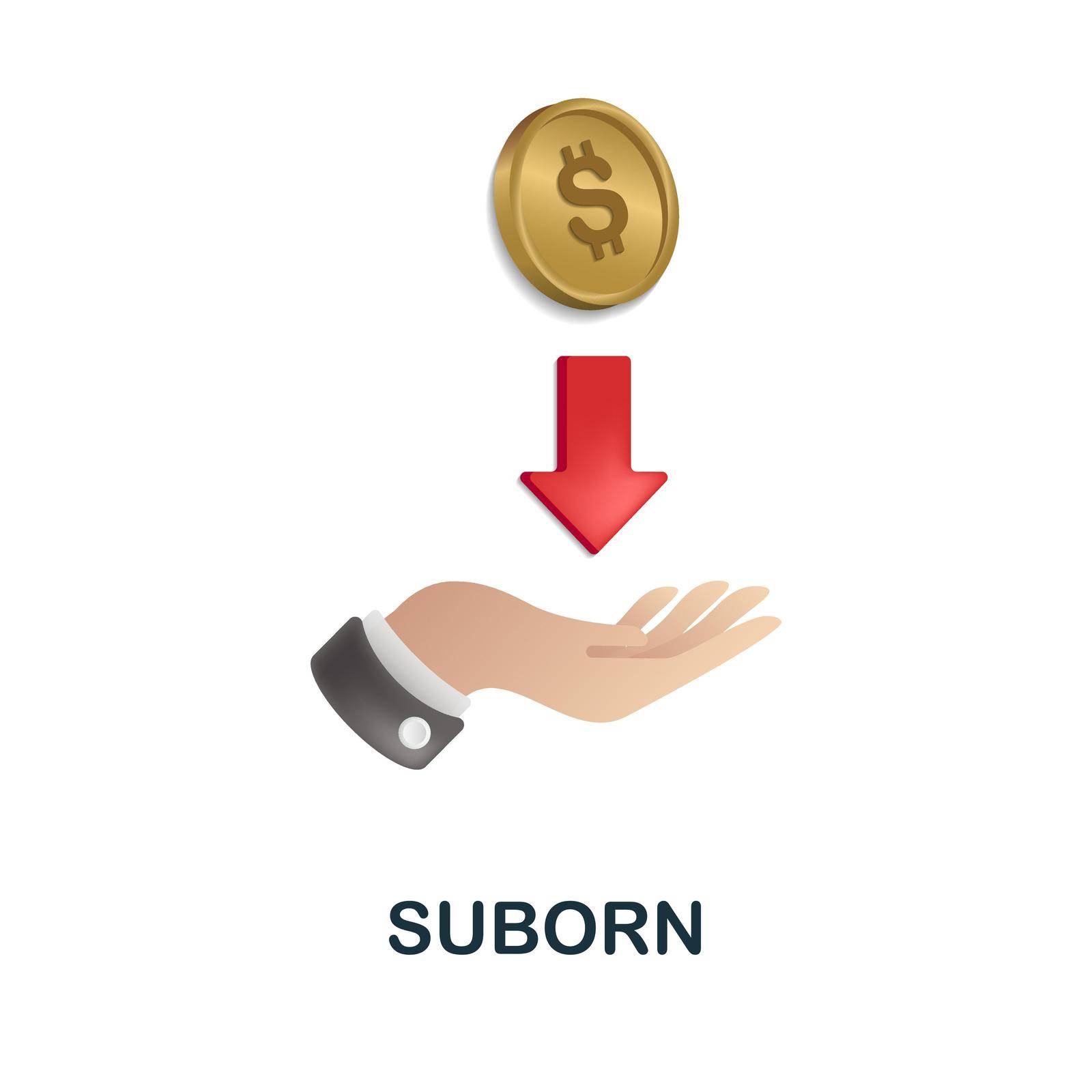 Suborn icon in 3d. Colored illustration from corruption collection. Creative Suborn icon for web design, templates, infographics and more by simakovavector