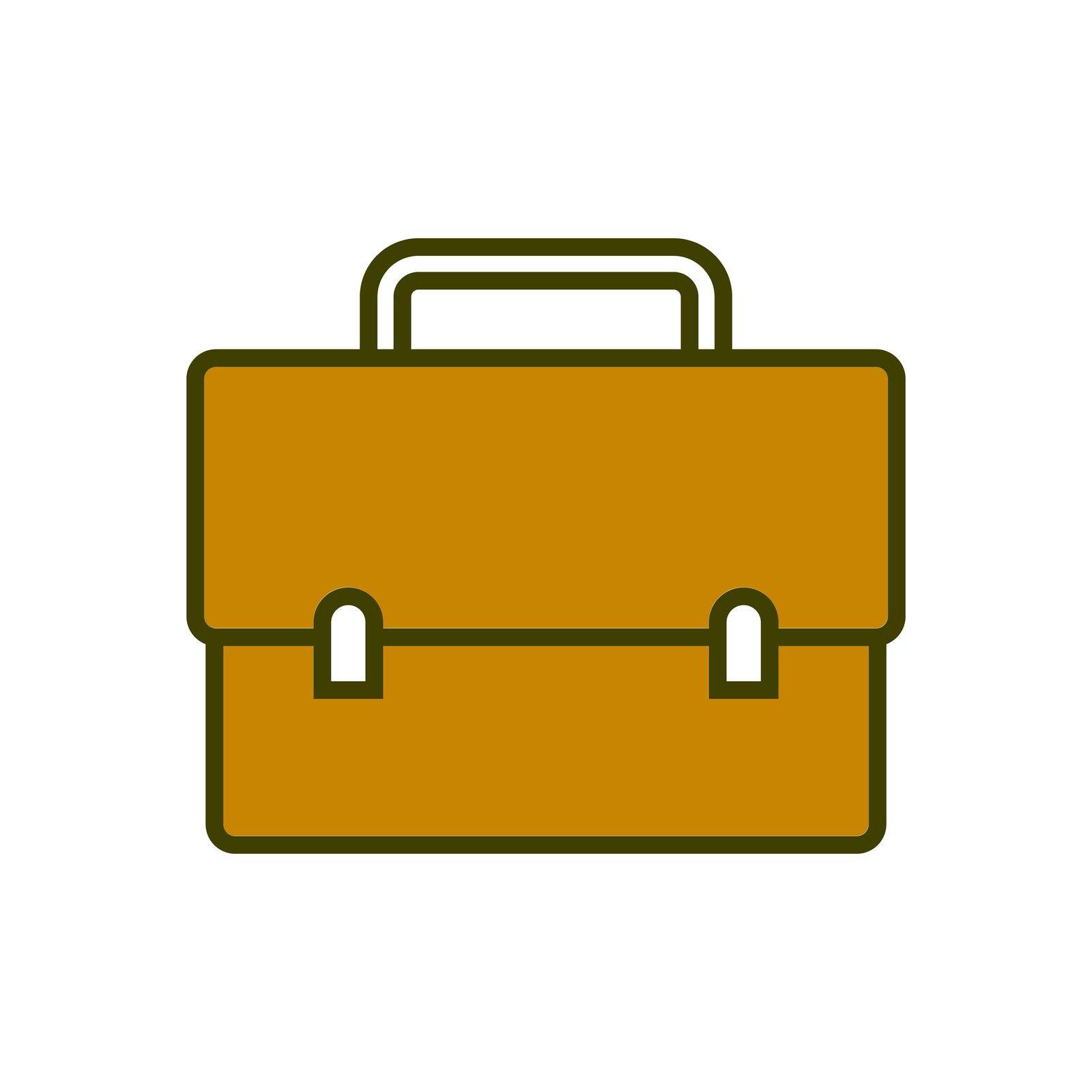 Brown briefcase icon. Luggage. Business bag. Vector. by illust_monster