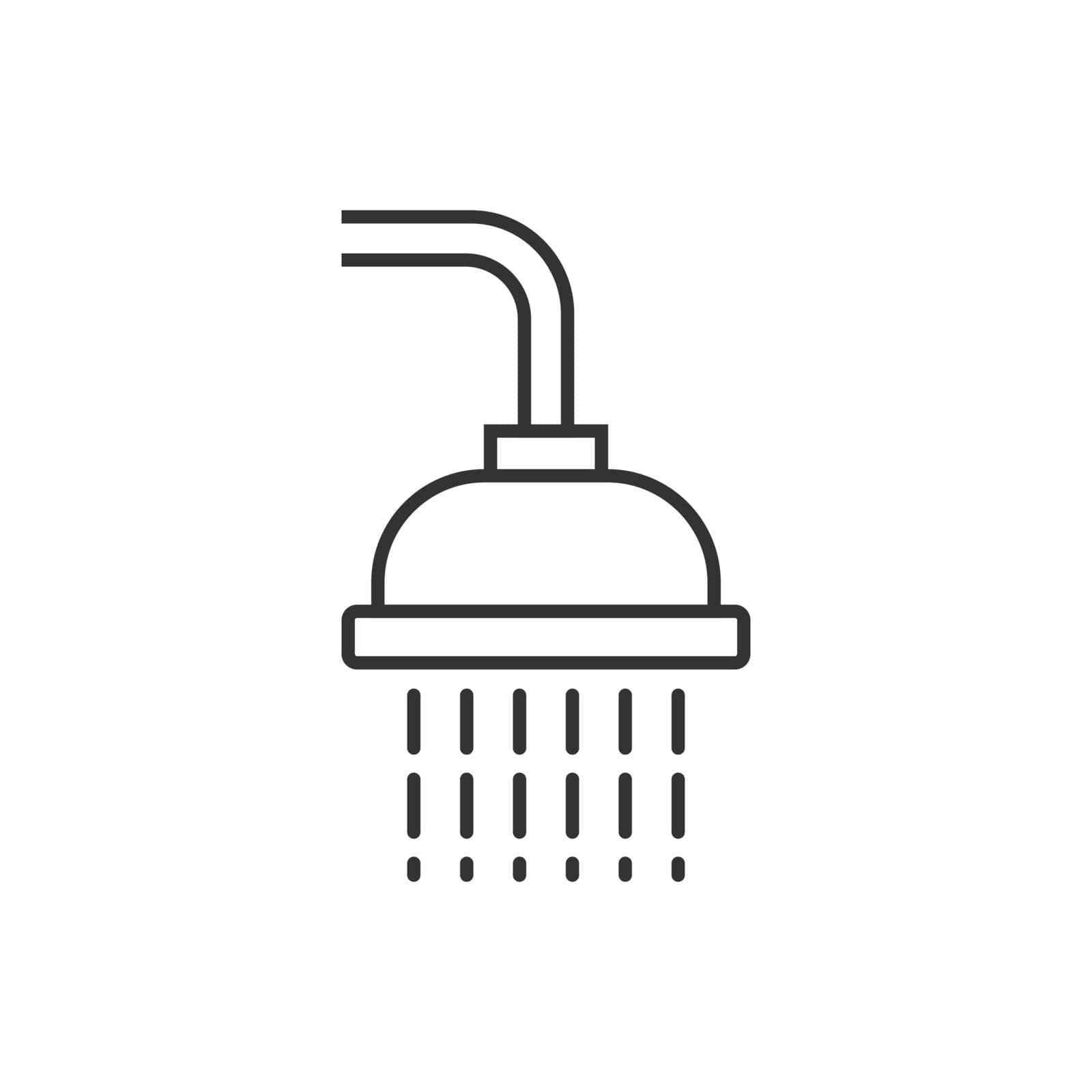 Shower head icon in flat style. Bathroom hygienic vector illustration on isolated background. Bathing sign business concept. by LysenkoA